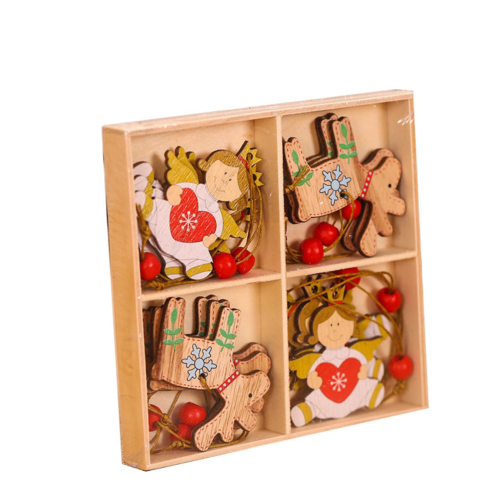 12pcs Christmas Wooden Car Ornaments - Xmas Tree Hanging Decorations for Home, Kids Gifts & Holiday Party Supplies - Perfect for Christmas Tree Decor, Gift Exchange & Festive Home Decorating