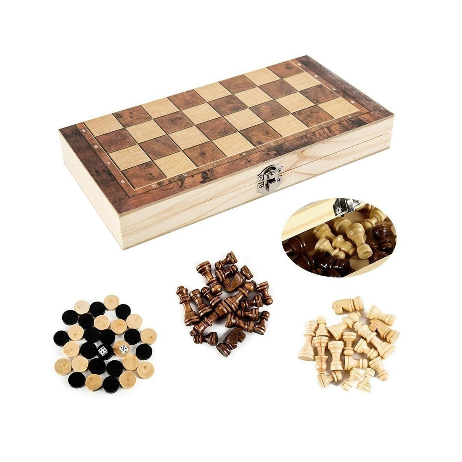 Premium 3-in-1 Magnetic Travel Chess Set - Handcrafted Rosewood Folding Board with Storage | 39X39CM Standard Size | Perfect for Travel, Camping & Family Game Nights