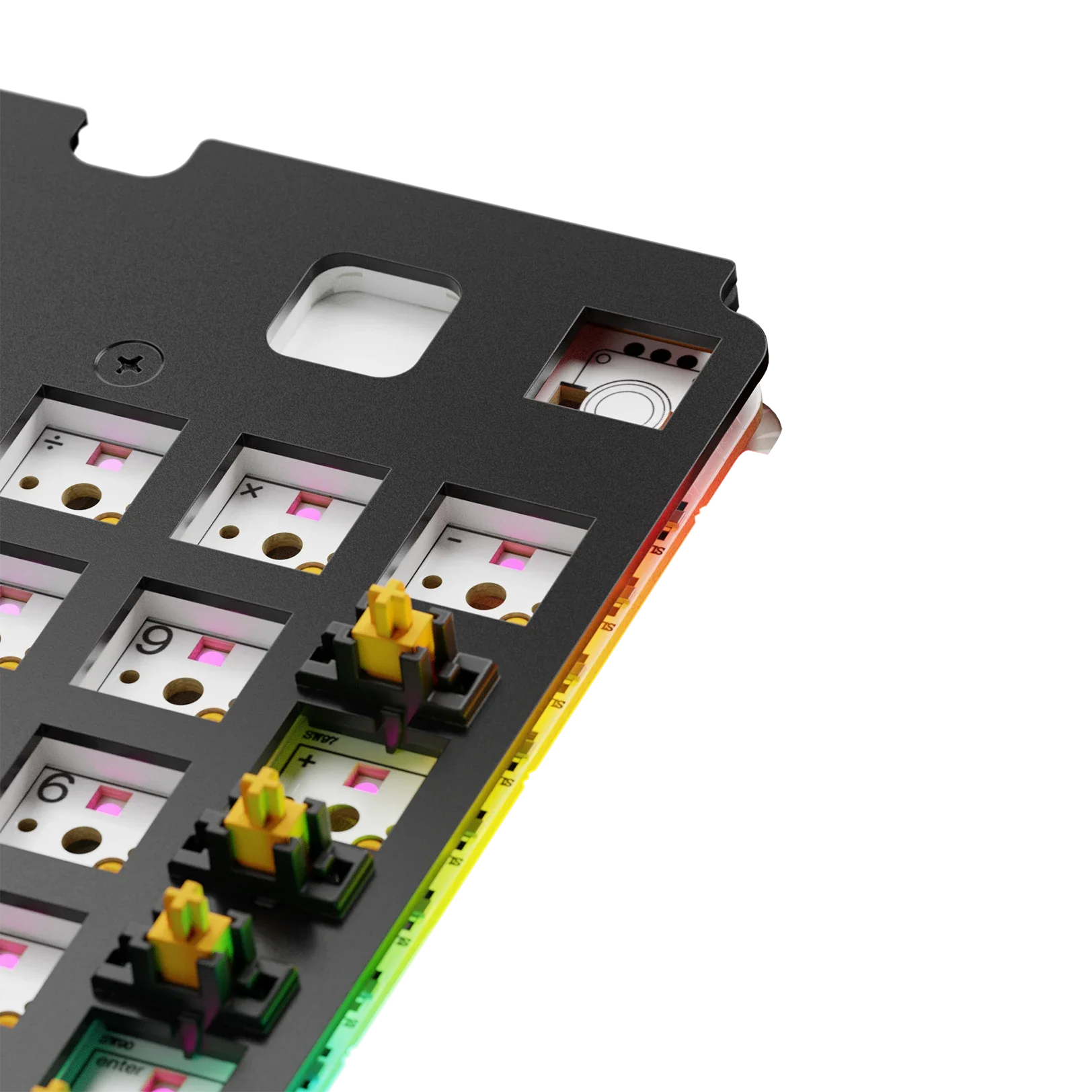 GMMK 3 Mechanical Keyboard Switch Plate - 100% Aluminum ANSI Layout (Black) for Custom Gaming & Typing Setup