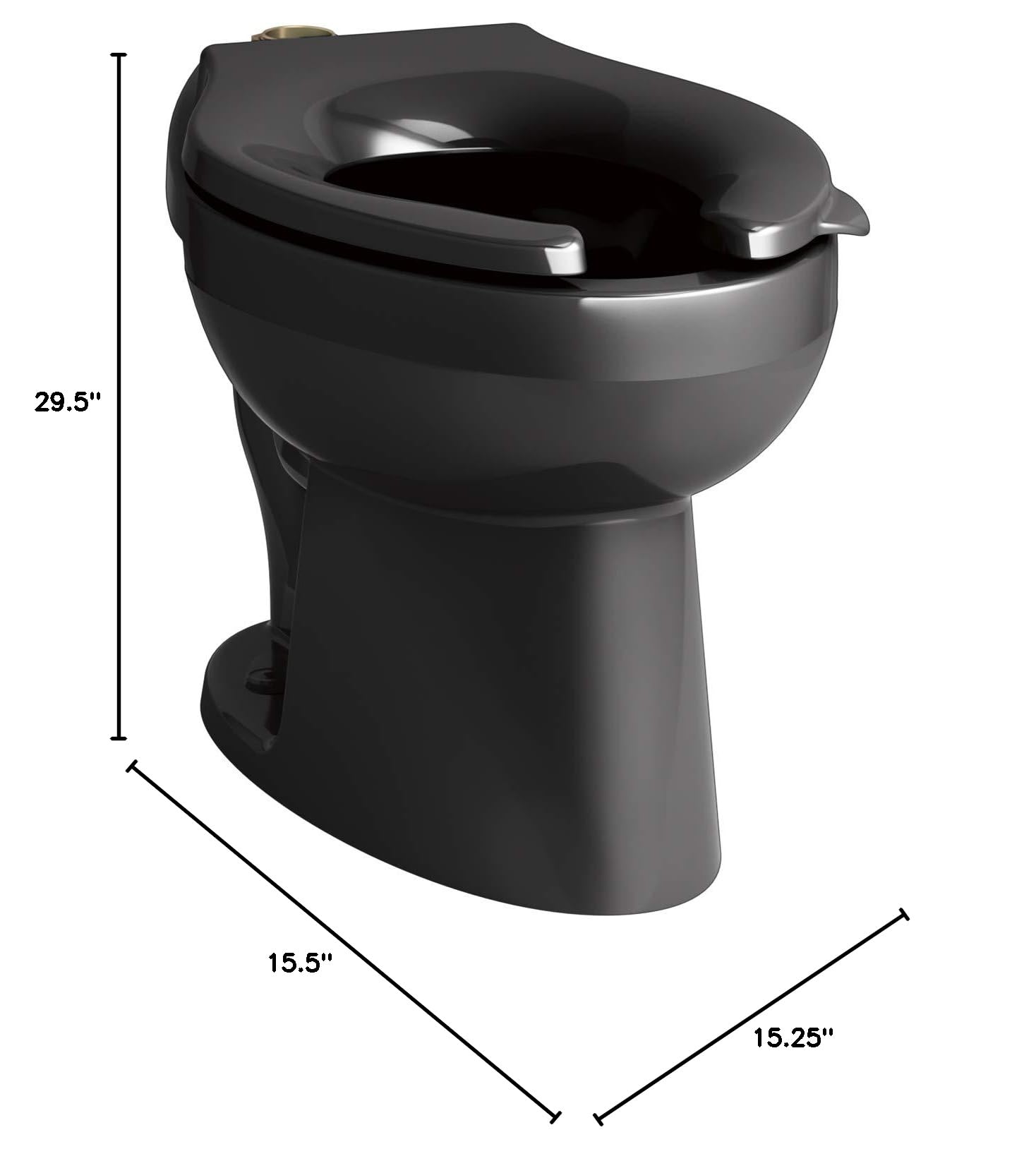 Kohler K-96053-7 Wellcomme Ultra Toilet Bowl - Modern Black Bathroom Toilet for Home & Commercial Use | Perfect for Small Bathrooms, Apartments & Restrooms