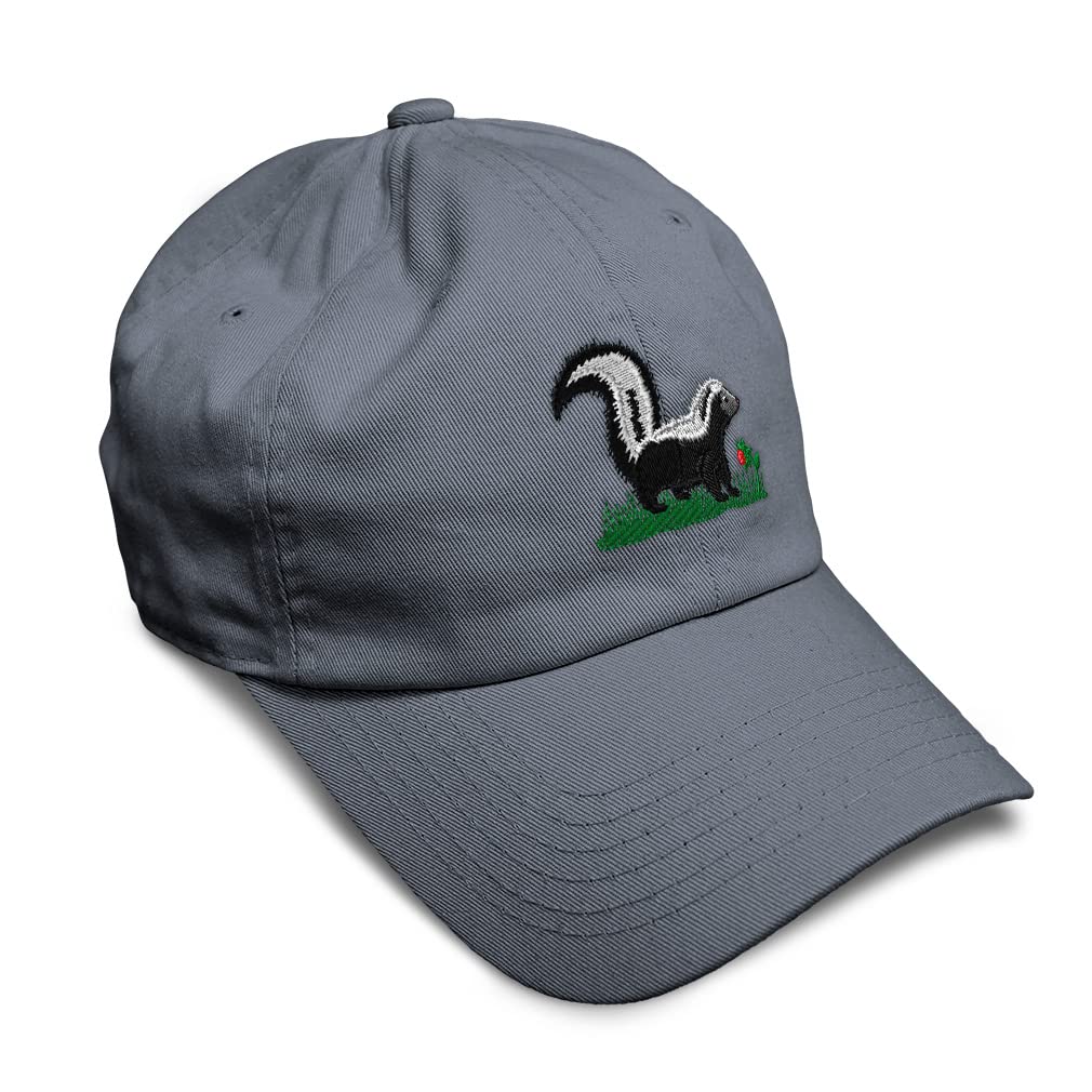 Soft Cotton Twill Baseball Cap with Skunk Embroidery - Wild Animals Design Unisex Dad Hat for Men & Women - Perfect for Outdoor Activities, Sports, and Casual Wear