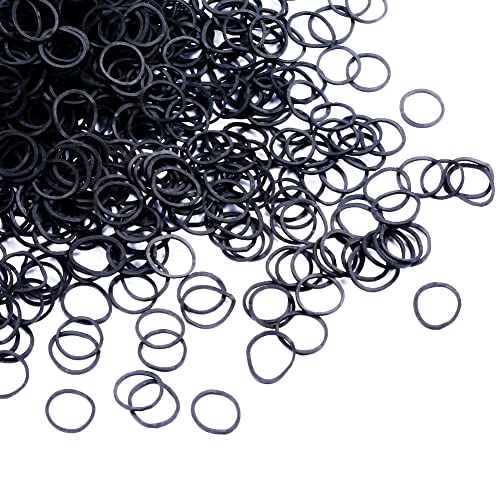 BEBEEPOO 100pcs Black Elastic Hair Bands - Soft Mini Hair Rubber Bands with Storage Box, Reusable Hair Ties for Women & Girls - Perfect for Braiding, Ponytails & Hair Styling (100 Count)
