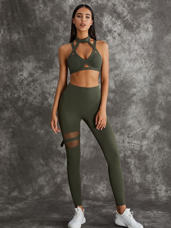 ZASUWA Women's High Waist Cut Out Mesh Pocket Scrunch Butt Leggings - Gym Workout Yoga Running Activewear for Women