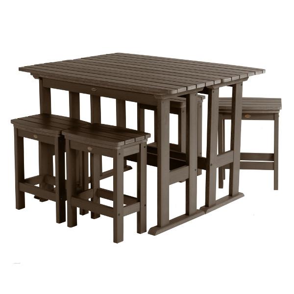 Lehigh 6-Piece Counter Height Balcony Patio Set - Outdoor Dining & Relaxing Furniture for Small Spaces