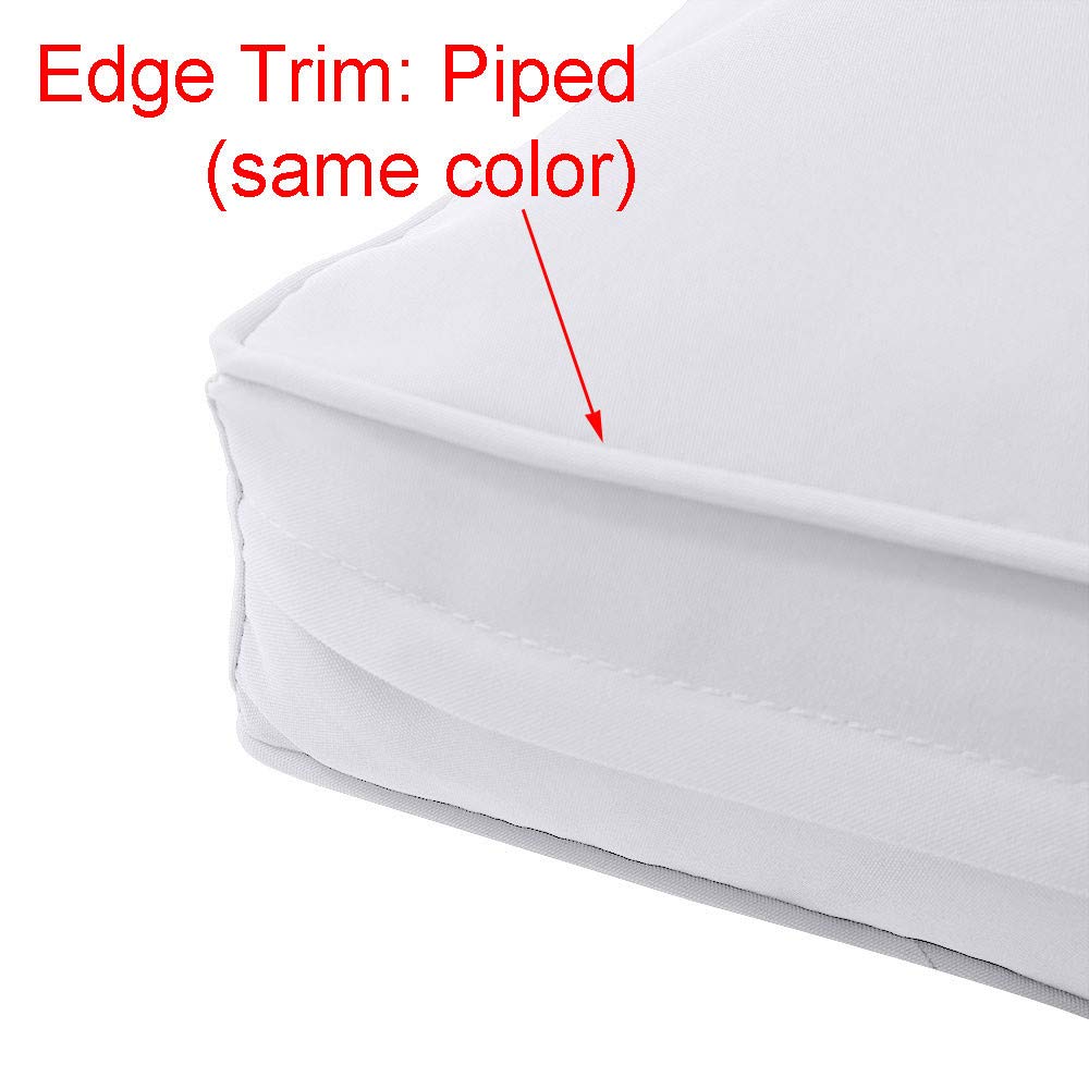 Prolinemax Outdoor Style 2 Twin-XL Piped Trim Daybed Mattress Bolster Pillow Fitted Sheet Cover Only - AD106 | Perfect for Patio Furniture, Sunroom Lounging & Guest Bed Comfort