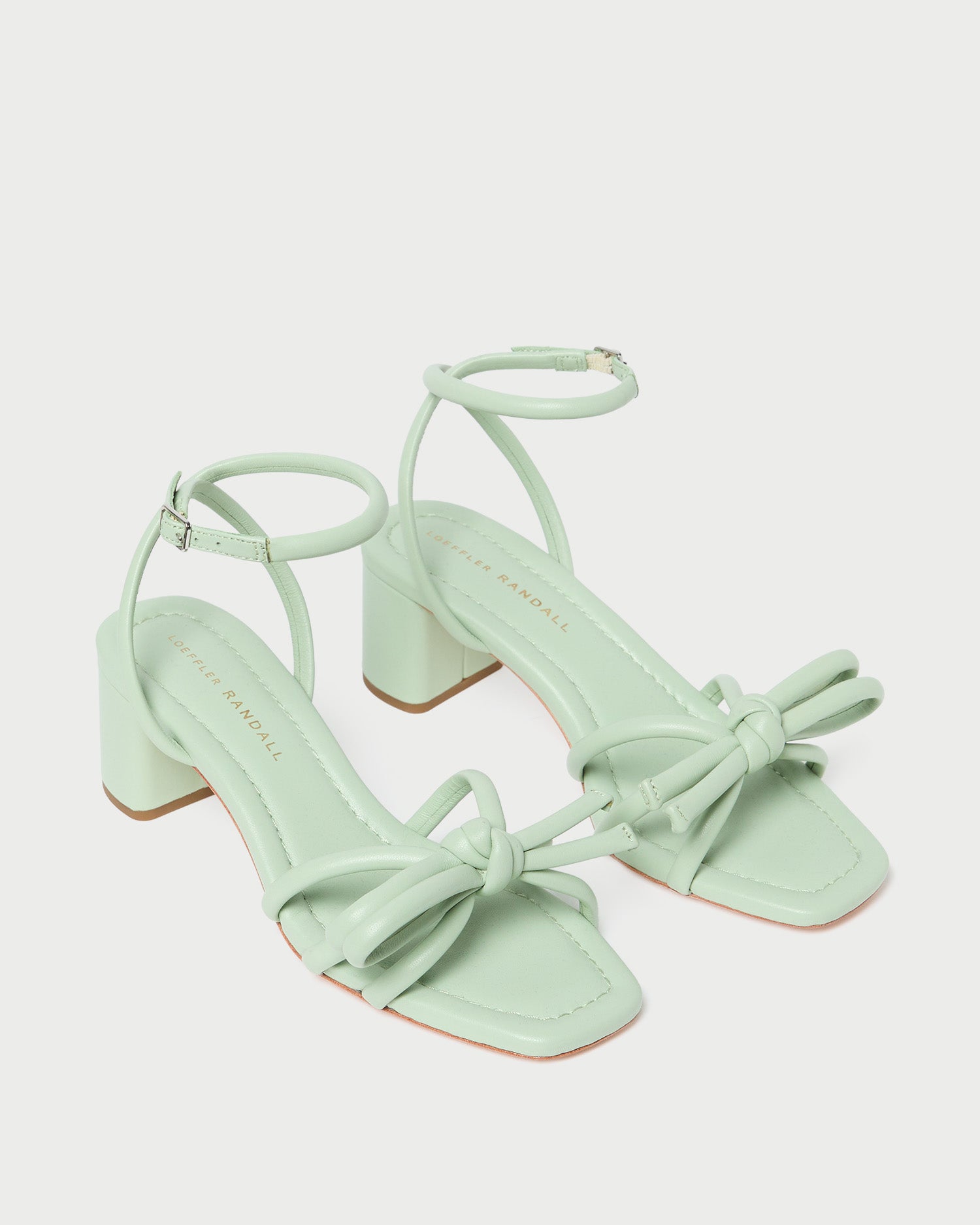Mikel Mint Bow Mid Heel Sandals for Women - Comfortable Summer Dress Shoes with Ankle Strap - Perfect for Weddings, Parties & Office Wear
