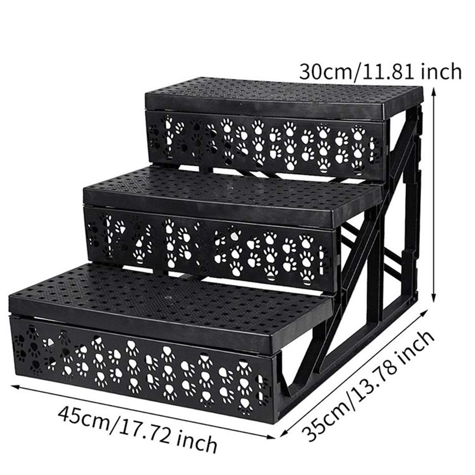 Pet Stairs for Dogs & Cats - 3-Step Soft Padded Ladder for Sofa/Bed - Lightweight & Portable, Supports 40lbs