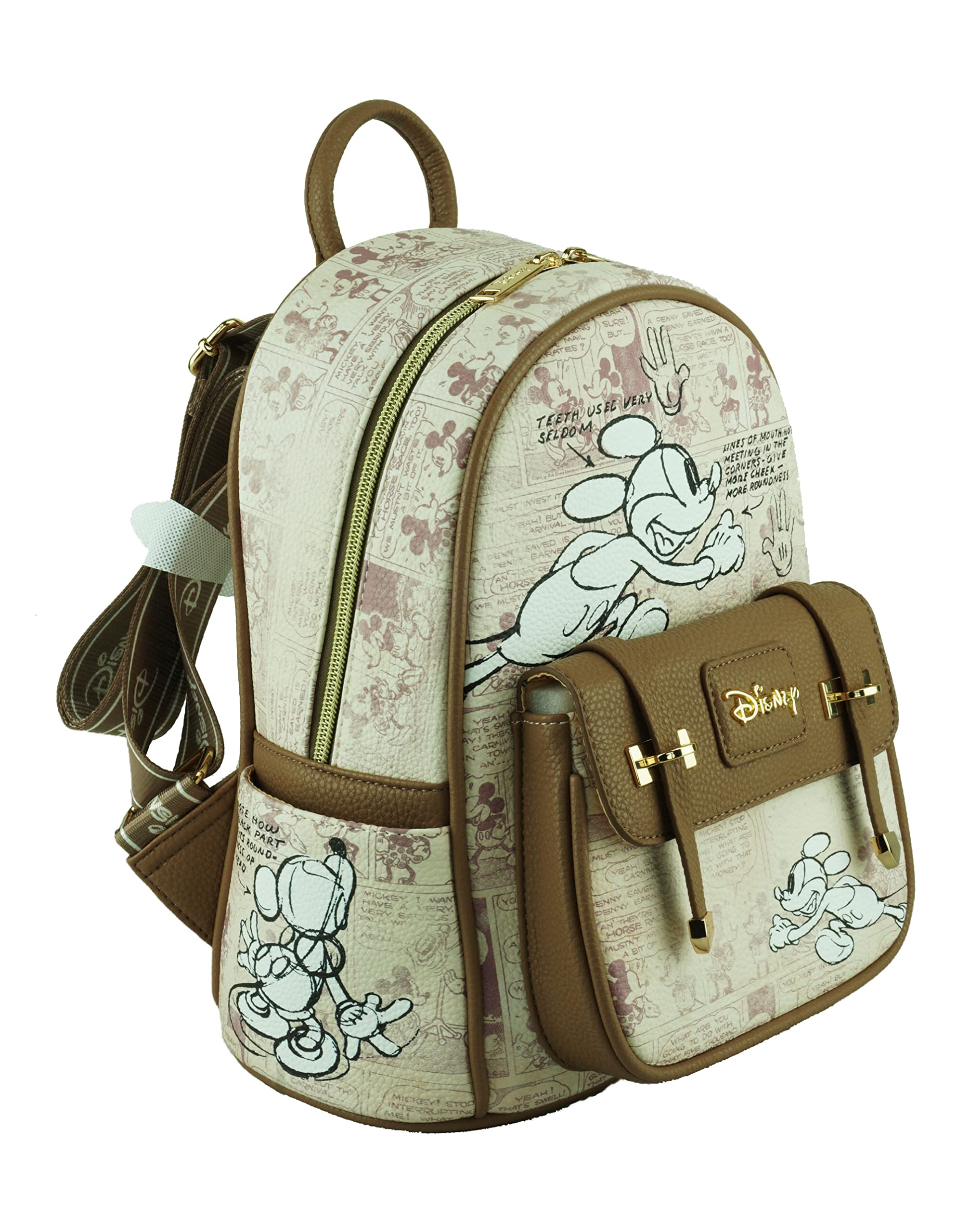 Disney Mickey Mouse 11 Inch Vegan Leather Mini Backpack for Women & Girls - Stylish School Bag, Travel Purse, Cosplay Accessory, Disney Park Outfit