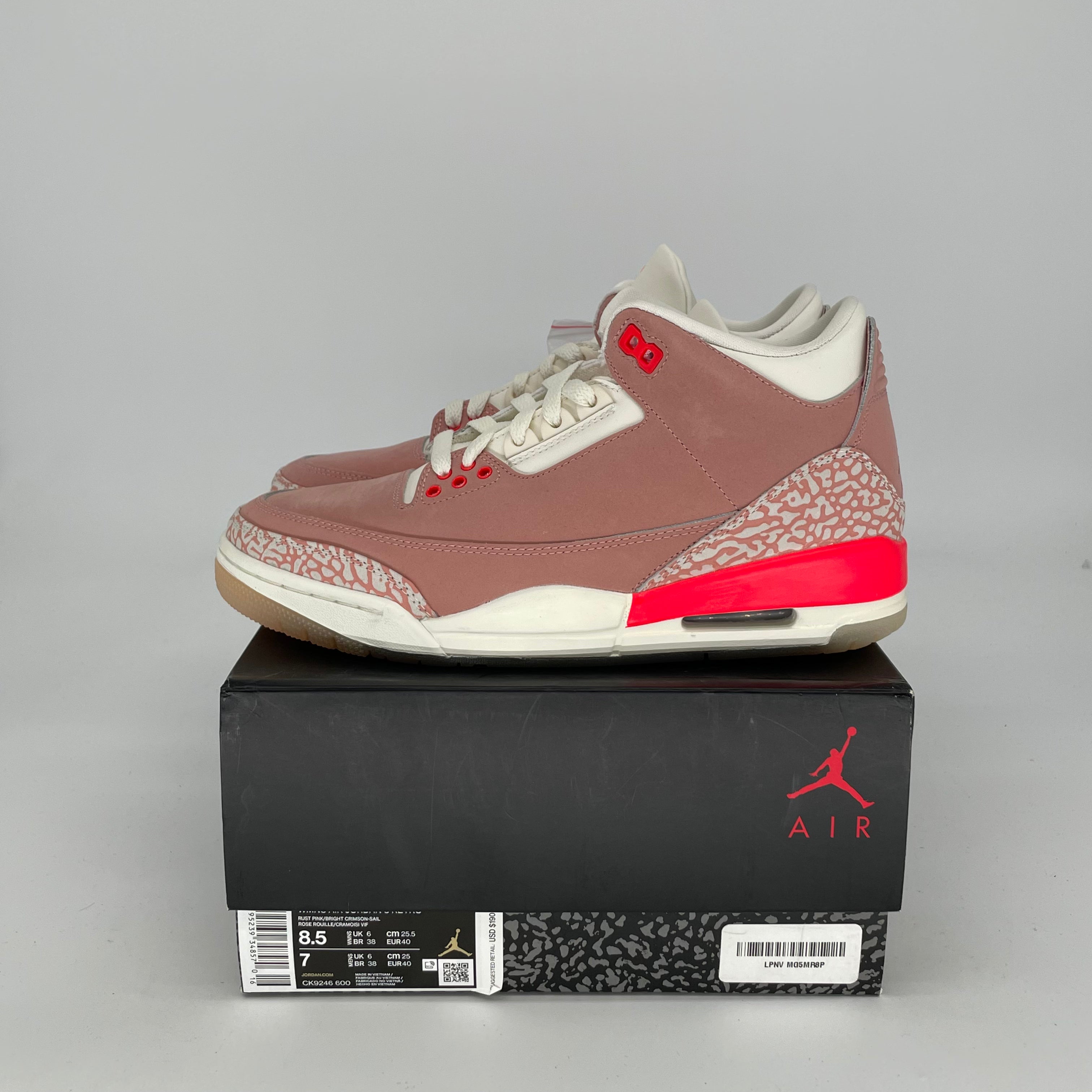 AIR JORDAN 3 Retro Rust Pink Women's Shoes Size 7/8.5W - Style CK9246-600 | Basketball Sneakers & Casual Wear for Women