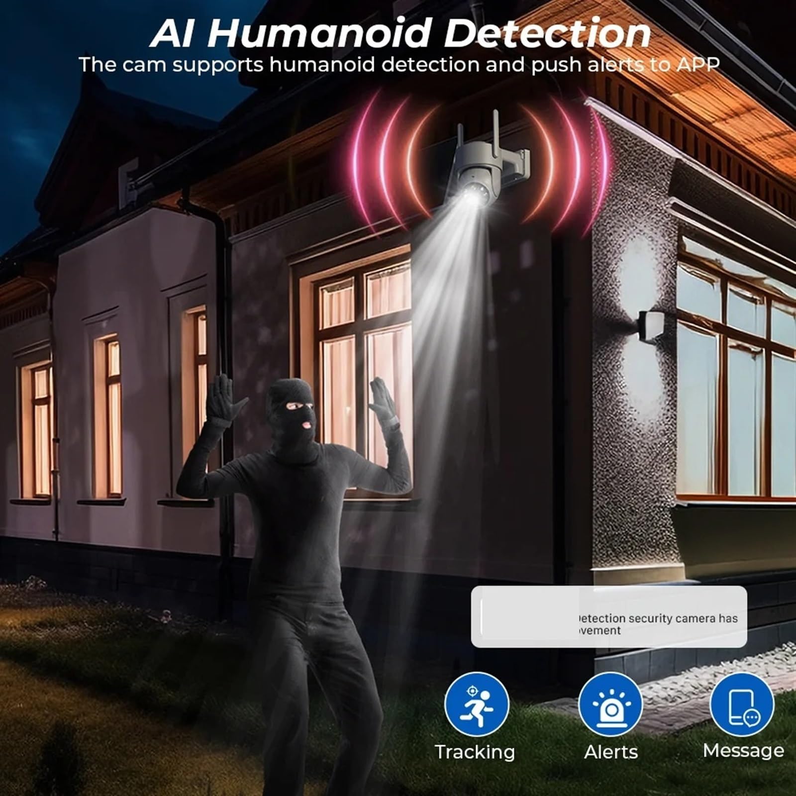 PHYTOTREE 4MP Wireless Solar Security Camera Outdoor with PIR Human Detection, 7800mAh Rechargeable Battery, 1080P HD Night Vision - Ideal for Home Security, Yard Monitoring & Property Protection (Includes 128GB Card)