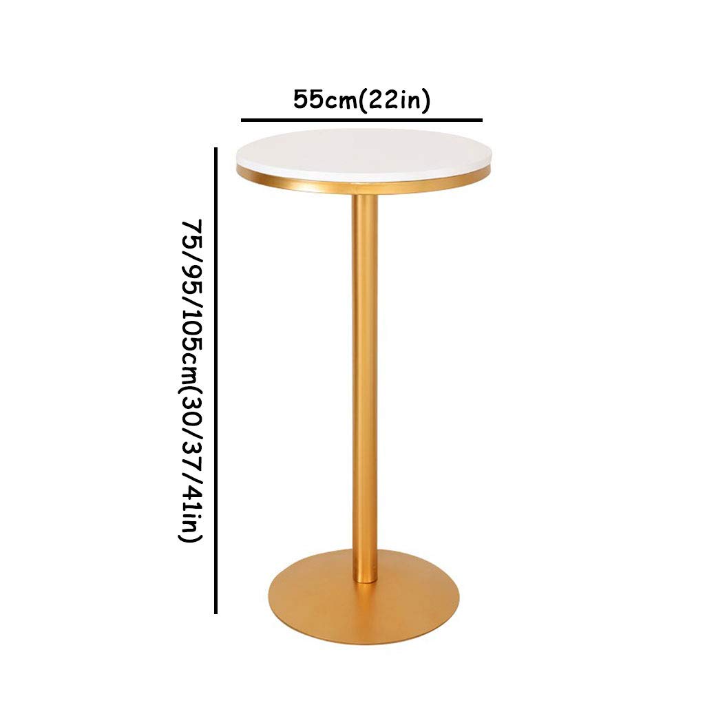 Round Bar Counter Table - White Metal Pub Dining Table & Coffee Desk for Kitchen, Living Room, Office | Multi-Purpose for Dining, Working, Entertaining | Easy Assembly Solid Frame
