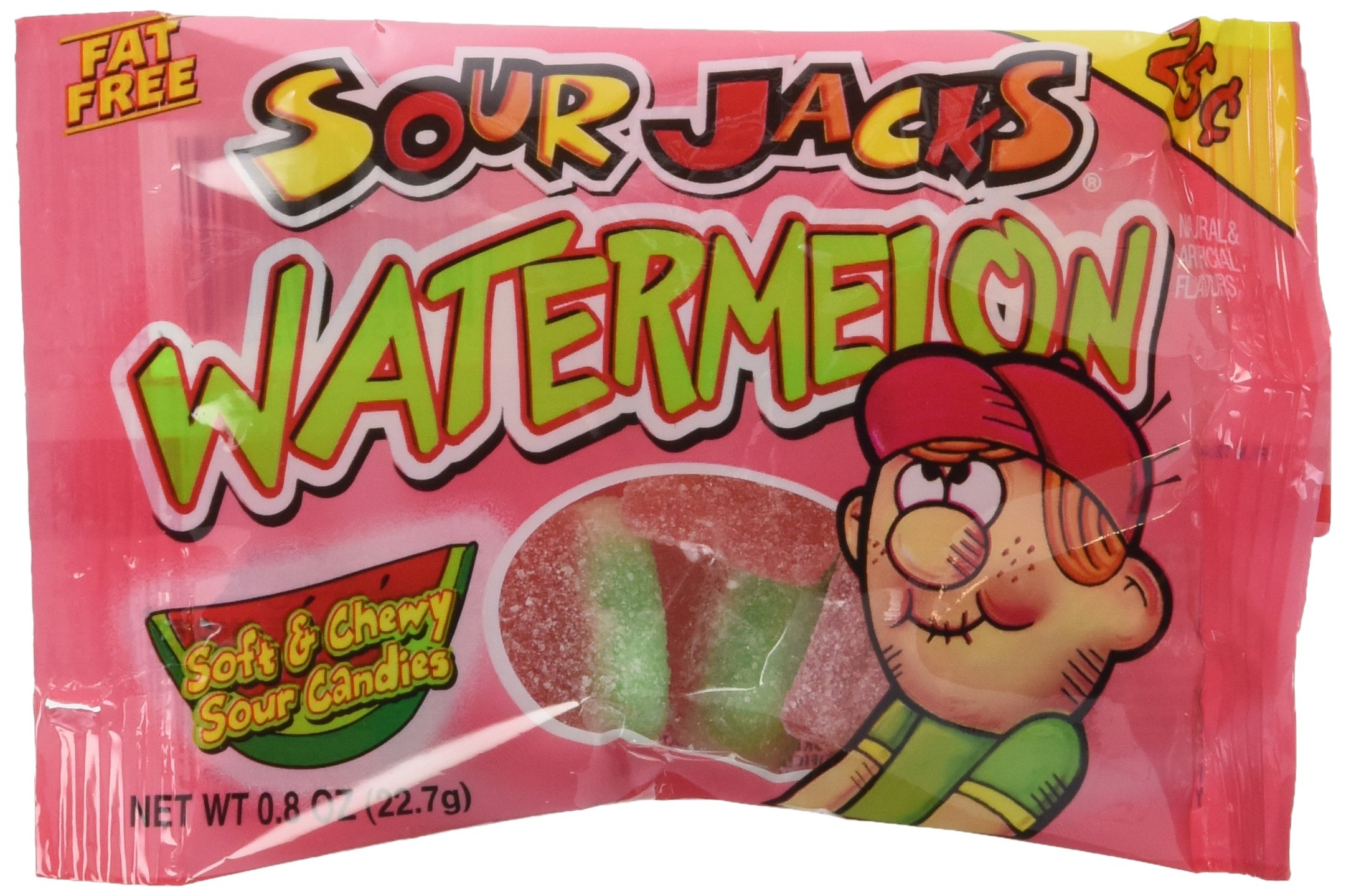 Sour Jacks Watermelon Gummy Candy - 24 Pack for Party & Snacking