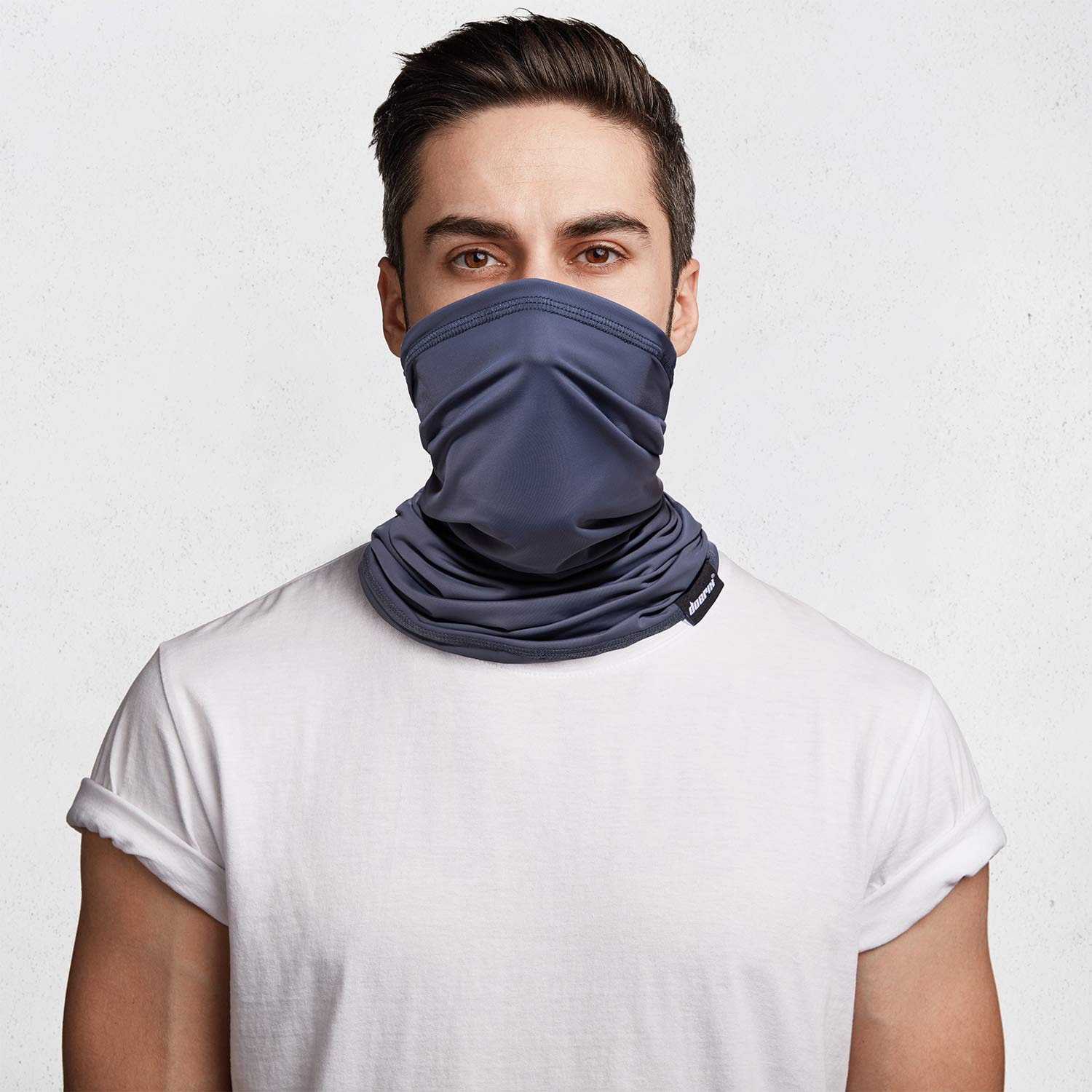 Reusable Neck Gaiter Face Mask - Washable Cloth Bandana for Sun & Dust Protection - Balaclava Scarf Shield (Solid Gray, 2-Pack) - Perfect for Outdoor Sports, Hiking & Daily Commute