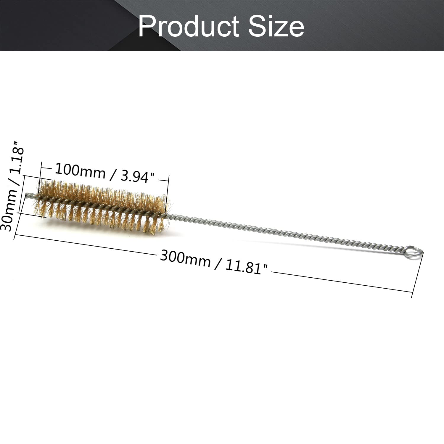 Utoolmart Copper Wire Cleaning Brush - 2 Pack Spiral Power Tube Brush for Bottles & Pipes, 1.2