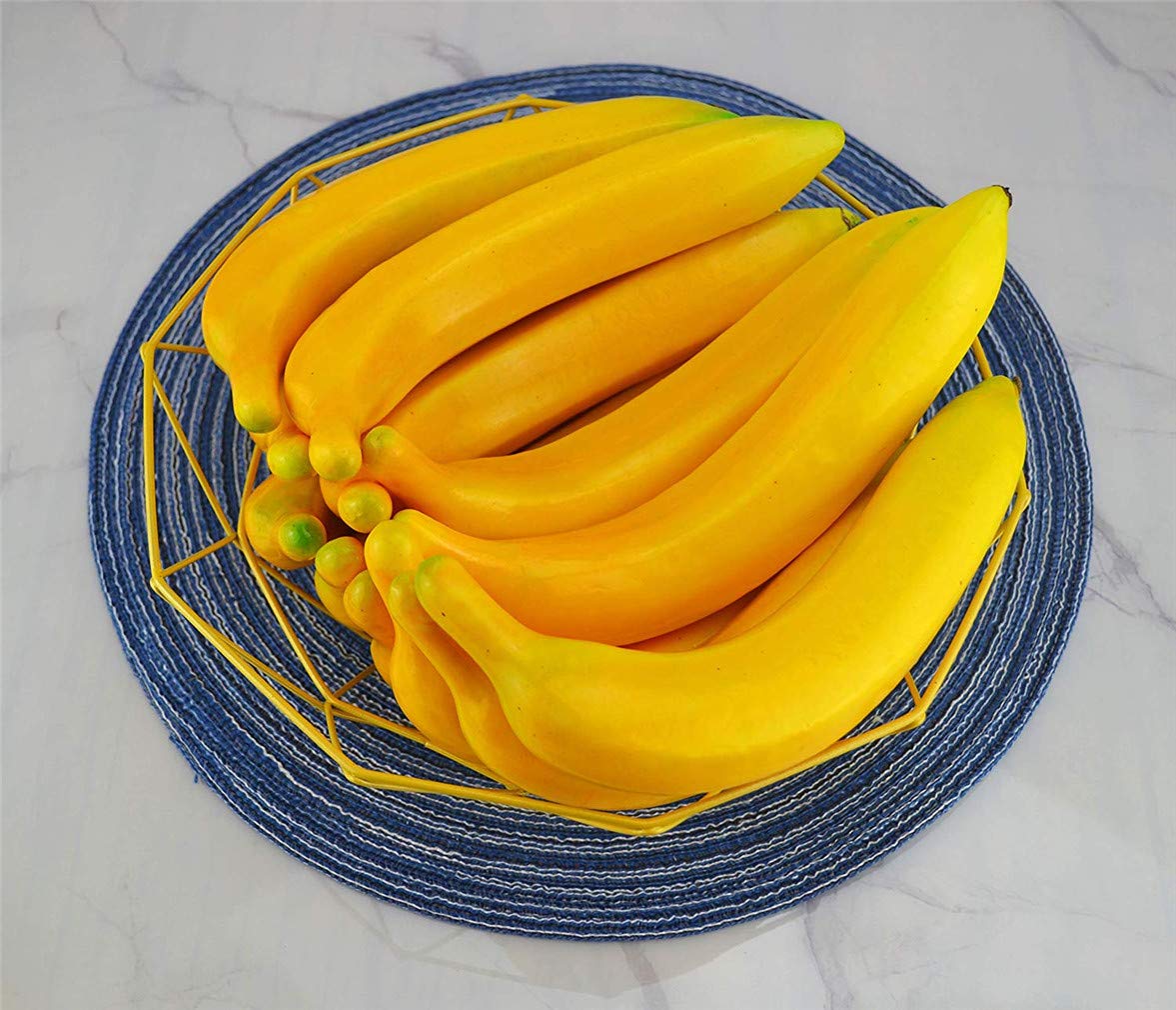 Ulalaza 6Pcs Realistic Fake Banana - Artificial Fruit Decor, Lifelike Yellow Banana Models for Home Decoration, Table Centerpiece, Party & Wedding Arrangements