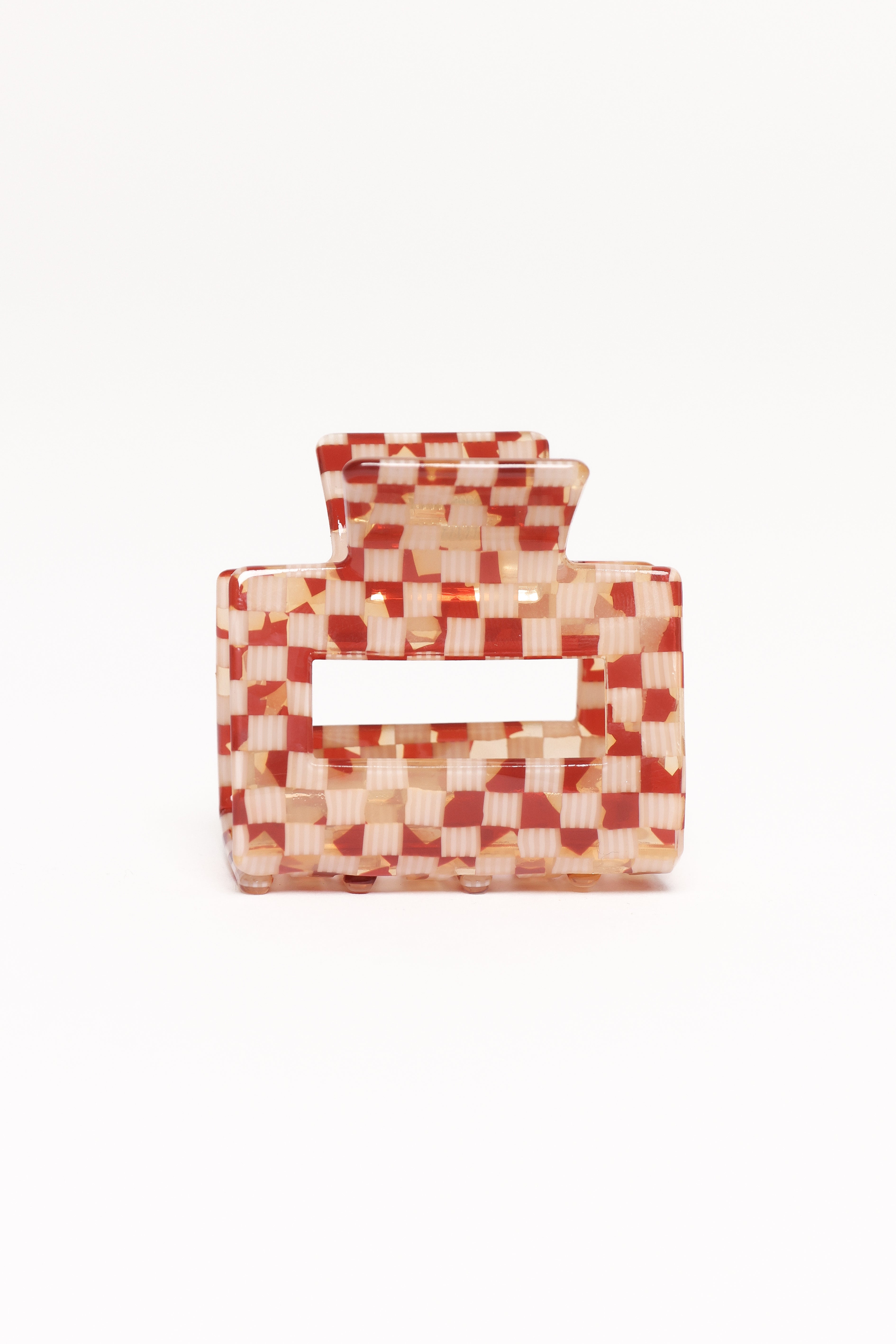 Capri Hair Clip - Tan Check Hair Accessory for Women | Perfect for Beach, Wedding & Everyday Use