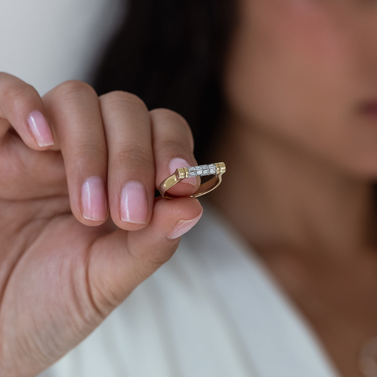 Tusk Baguette Flip Ring - Elegant Stackable Gold Plated Ring for Women | Perfect for Everyday Wear, Parties & Gifts