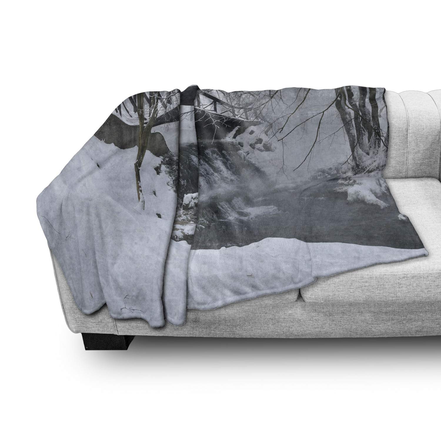 Ambesonne Winter Flannel Fleece Throw Blanket 60