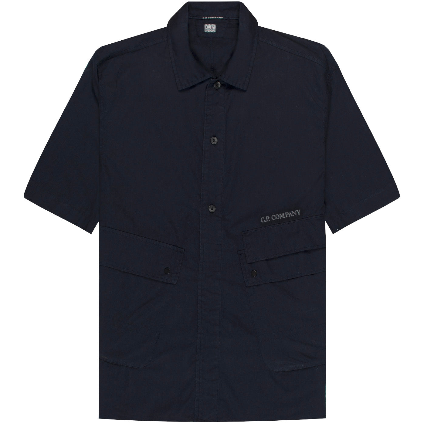 CP Company Embroidered Logo Utility Shirt - Men's Casual Button Down Shirt with Chest Pocket | Perfect for Outdoor Adventures & Streetwear Fashion