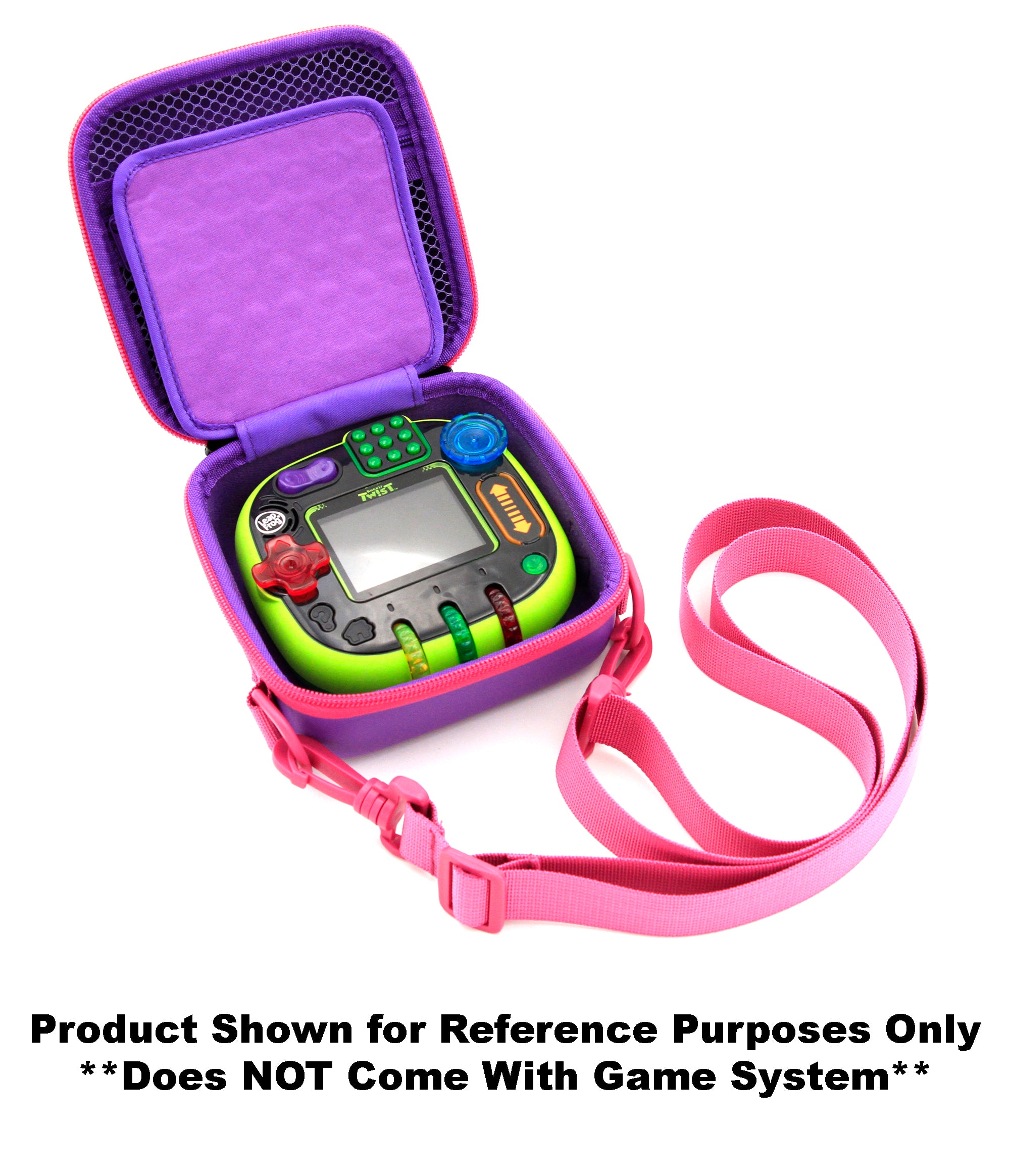 CASEMATIX Travel Case for LeapFrog Rockit Twist Handheld Learning Game - Portable Toy Storage Box with Shoulder Strap, Accessory Pockets & Keychain - Perfect for Kids Travel, School & On-the-Go Learning