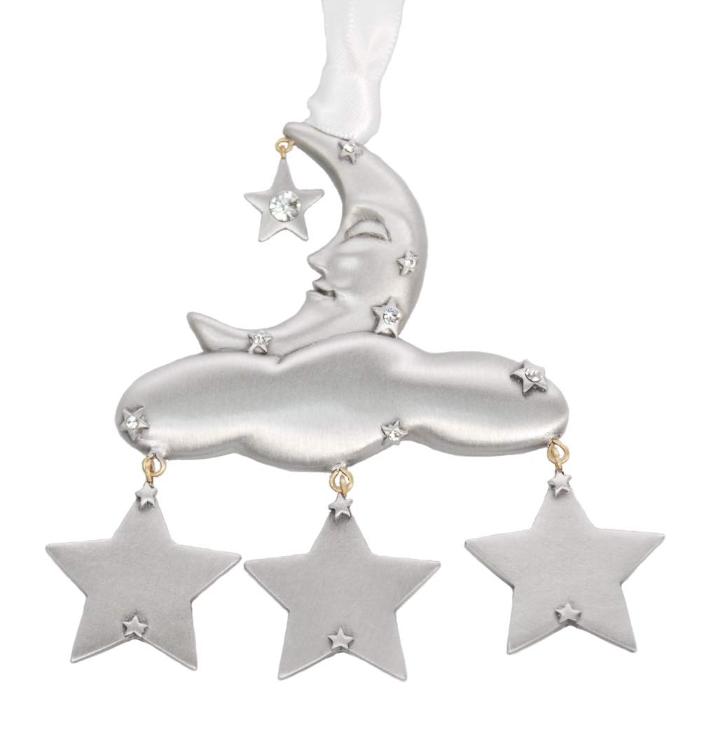 Liberty Pewter Baby Ornament with Crystals - USA Made for Nursery Decor