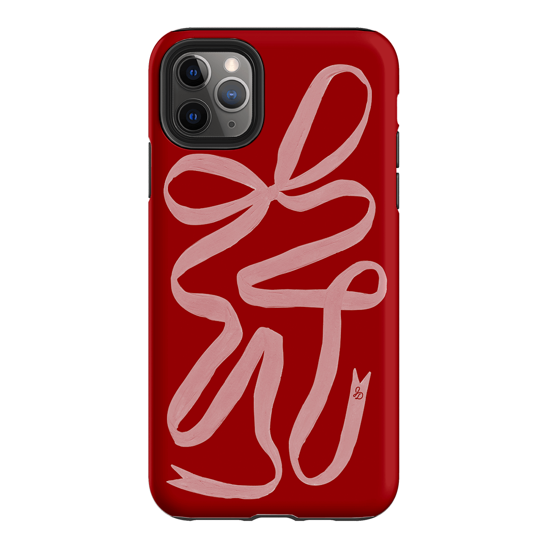 Cupid's Bow Ribbon Phone Case for iPhone & Samsung - Elegant Valentine's Day Gift for Her, Romantic Couple Accessory | Perfect for Dating, Anniversaries & Special Occasions