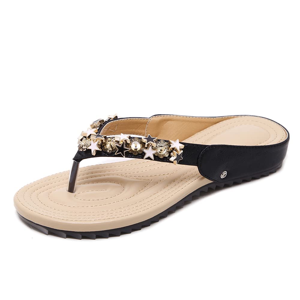 **Bohemian Beaded Flip Flop Slippers for Women – Soft Sole Comfortable Sandals for Beach, Pool & Summer Fashion**    *(Use Cases: Perfect for beach vacations, poolside lounging, casual summer outings, and stylish everyday wear.)*