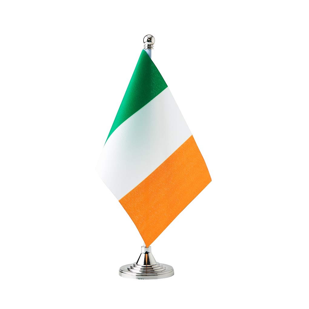 Irish Flag Mini Desk Decor - Ireland Table Flag for Home, Office & St. Patrick's Day Celebrations