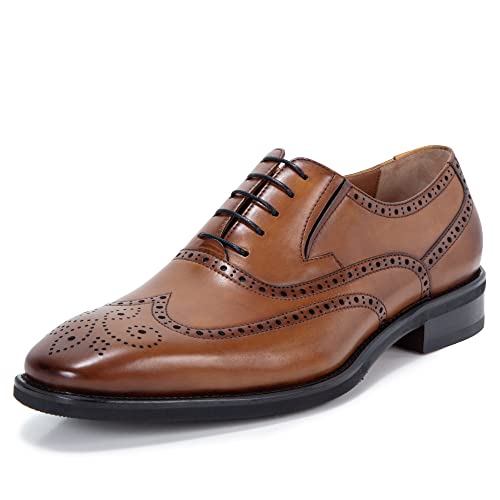 Premium Genuine Leather Men's Dress Shoes - Modern Formal Business Derby Shoes for Office, Wedding & Special Occasions | Comfortable & Stylish Men's Footwear