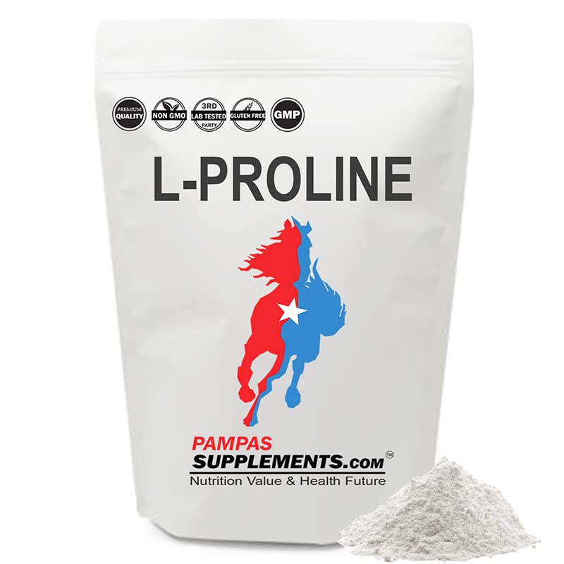 Premium L-Proline Powder 500g (1.1 lbs) - Essential Amino Acid Supplement for Women & Men - Supports Skin Health, Collagen Production & Joint Function - Perfect for Daily Wellness, Fitness Recovery & Anti-Aging Routines
