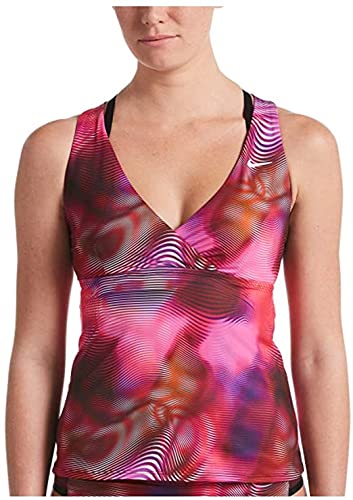 Nike Shift Layered Crossback Tankini for Women - Medium Size in Villain Red | Swimwear for Pool, Beach & Summer Vacation