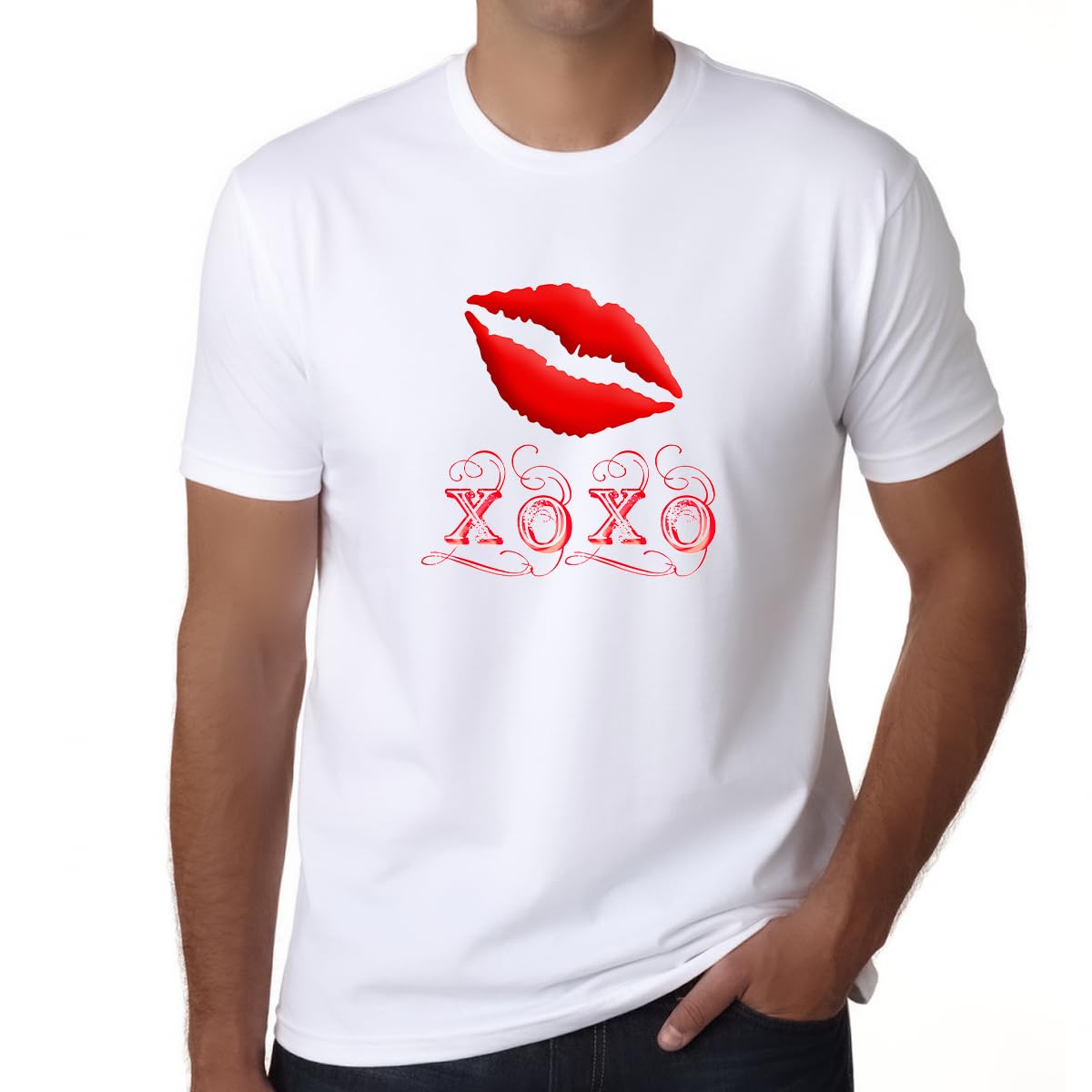 Valentine's Day Shirts for Men - Romantic XOXO T-Shirt Gift for Boyfriend - Perfect for Date Night & Couples Photoshoots