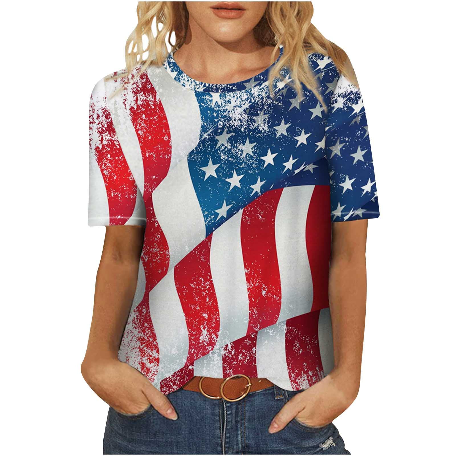 Women's Summer Round Neck Short Sleeve T-Shirt - Cute Printed Vintage Blouse, Loose Fit Casual Top for Everyday Wear | Perfect for Beach, Shopping & Date Nights