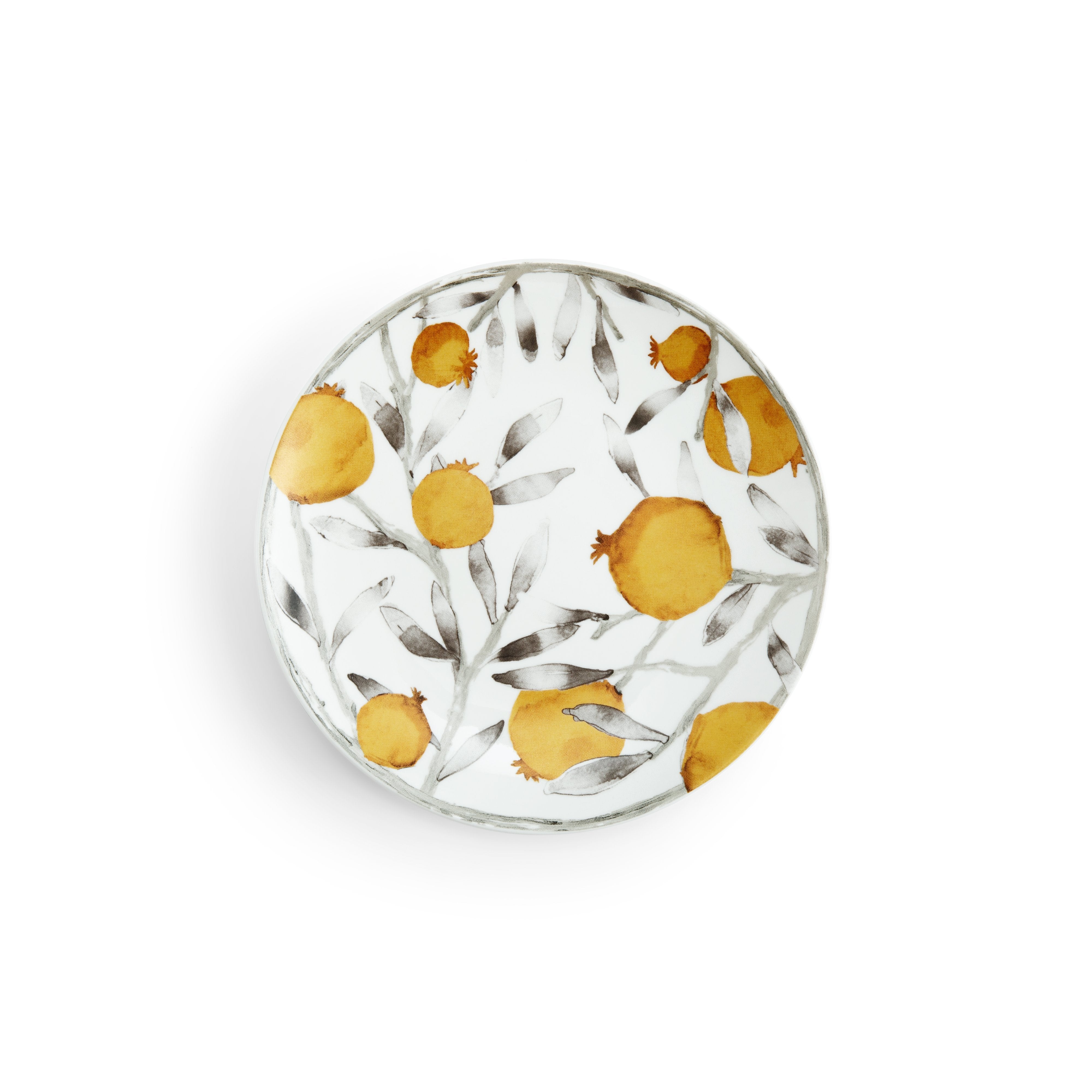 Premium Pomegranate Design Tidbit Plate Set - Elegant Appetizer Serving Plates for Parties, Weddings & Entertaining - Perfect for Cheese, Fruits & Finger Foods
