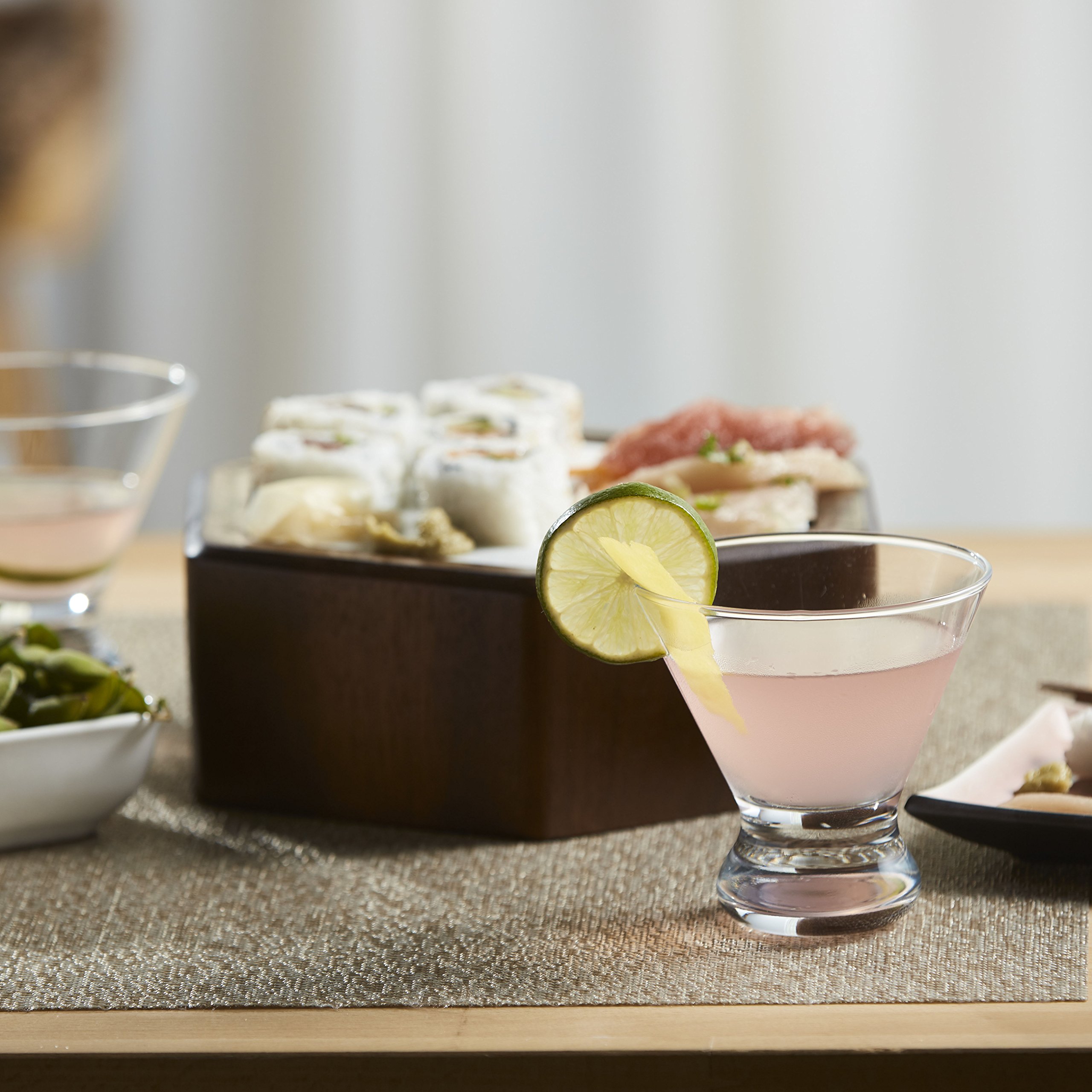 Libbey Cosmopolitan Stemless Martini Glasses Set - 12-Pack Dishwasher Safe Barware for Cocktails, Margaritas & Wine - Lightweight Shatter-Resistant Glassware for Wedding Parties, Home Bars & Restaurants