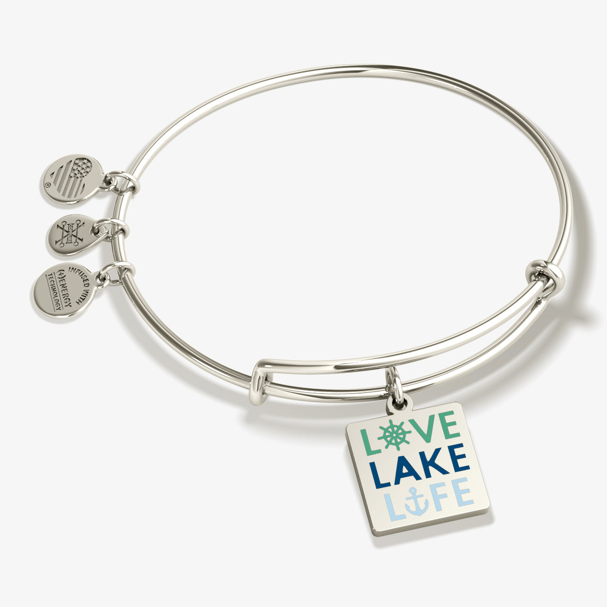 Love, Lake, Life Charm Bangle - Elegant Adjustable Bracelet for Women | Perfect for Beach Vacations, Summer Outfits & Gift Giving