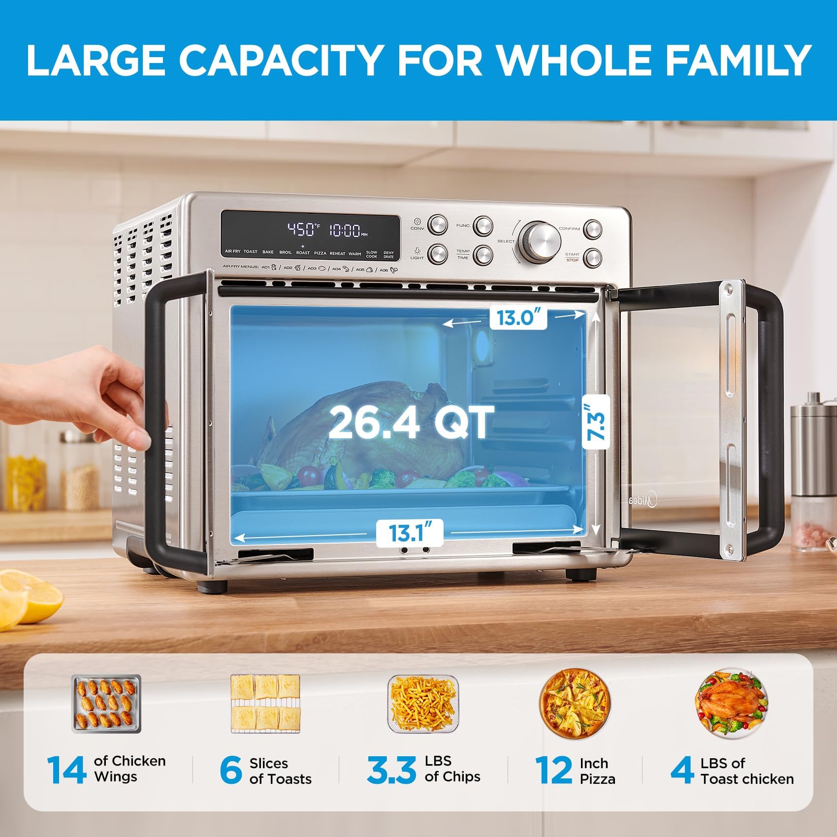 Toshiba 4-Slice French Door Toaster Oven with Convection - Countertop Toaster Oven for Baking, Broiling & Toasting - Perfect for Small Kitchens, Dorms & Apartments
