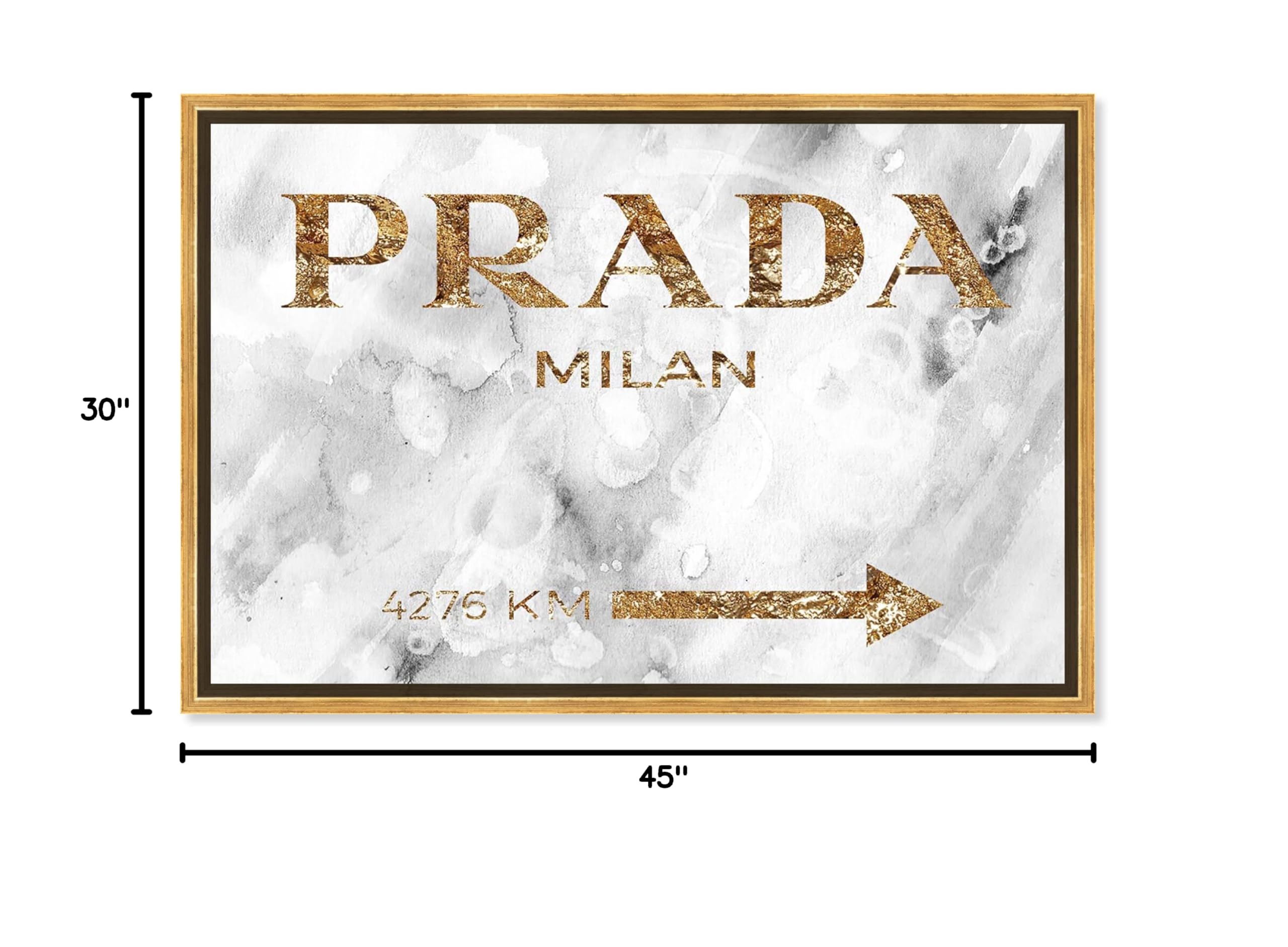Oliver Gal Artist Co. Contemporary 30x45 Inch Milan Gold Framed Canvas Wall Art - Elegant Home Decor for Living Room, Bedroom & Office