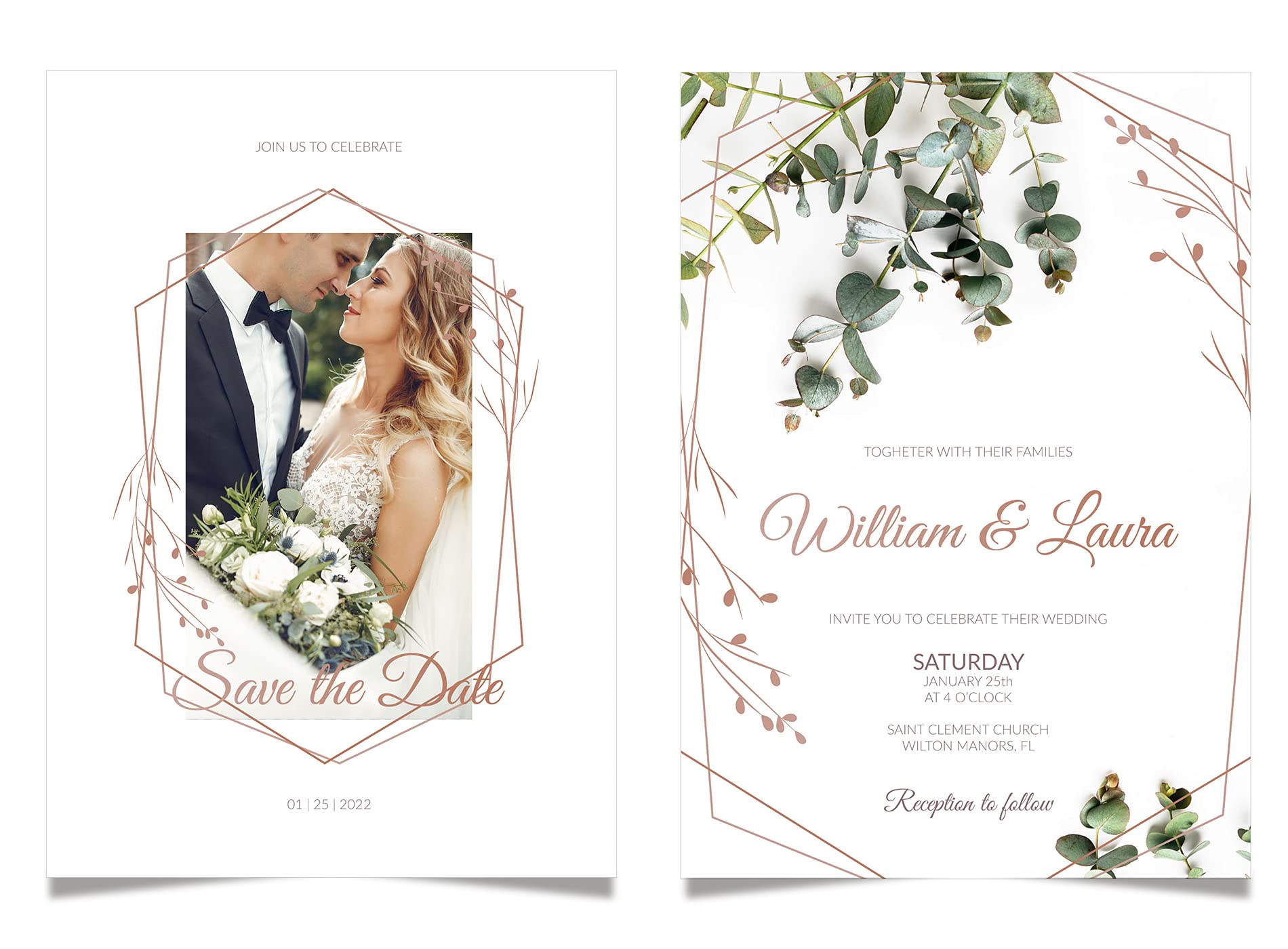 Custom Wedding Invitation Cards - Personalized Save the Date Cards with Envelopes | 25-Piece Set for Bridal Showers, Engagement Parties & Formal Weddings | Elegant Stationery for Your Special Day
