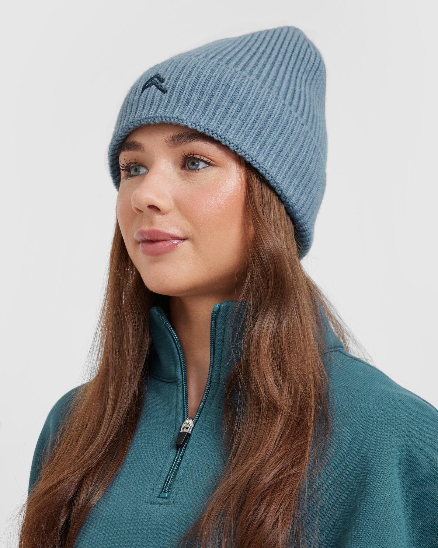 Steel Blue Ribbed Beanie - Warm Winter Knit Hat for Men & Women - Perfect for Skiing, Snowboarding & Outdoor Activities