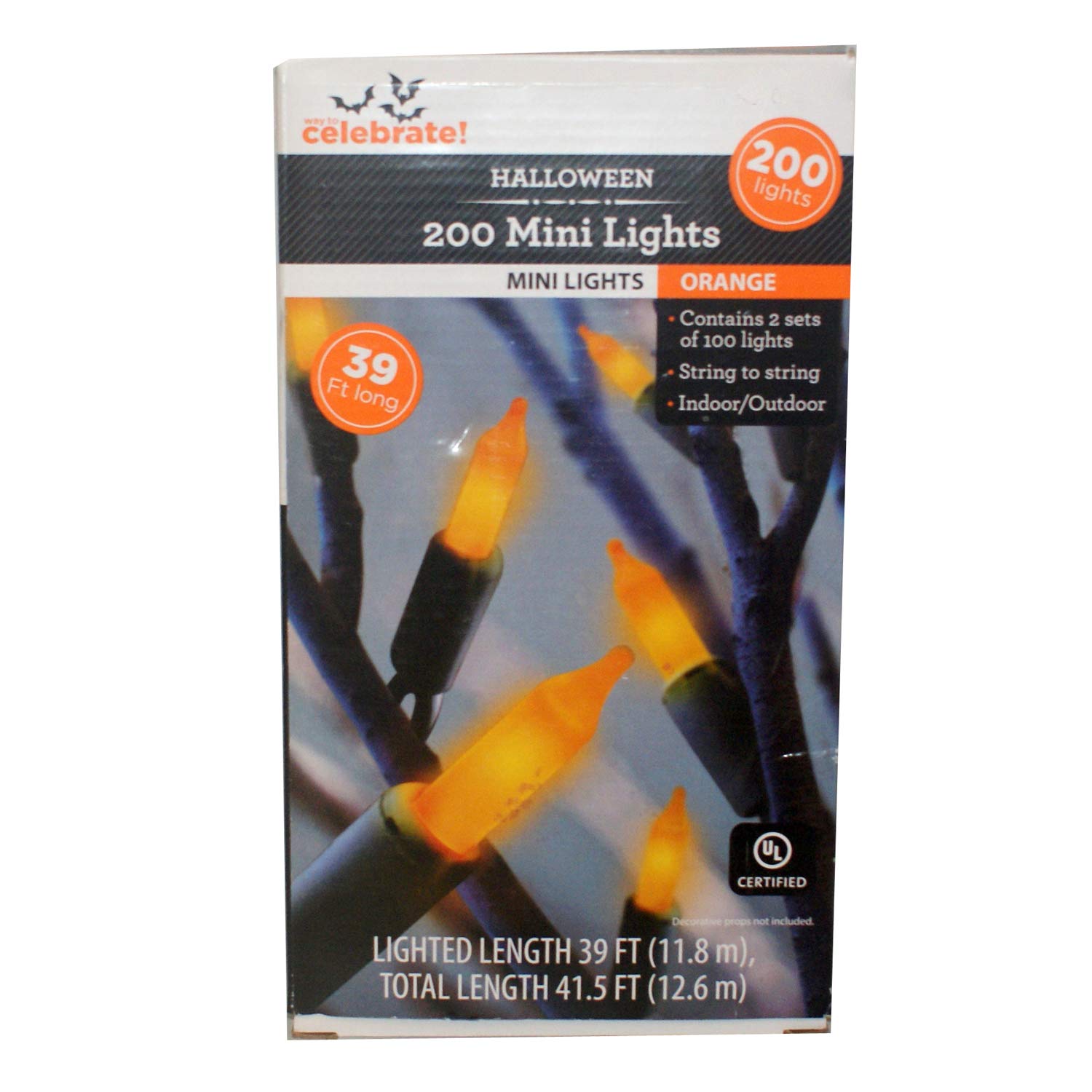 200 LED Halloween Orange Mini String Lights - Battery Operated for Indoor Outdoor Decor, Party, Christmas, Garden, and Home Decoration