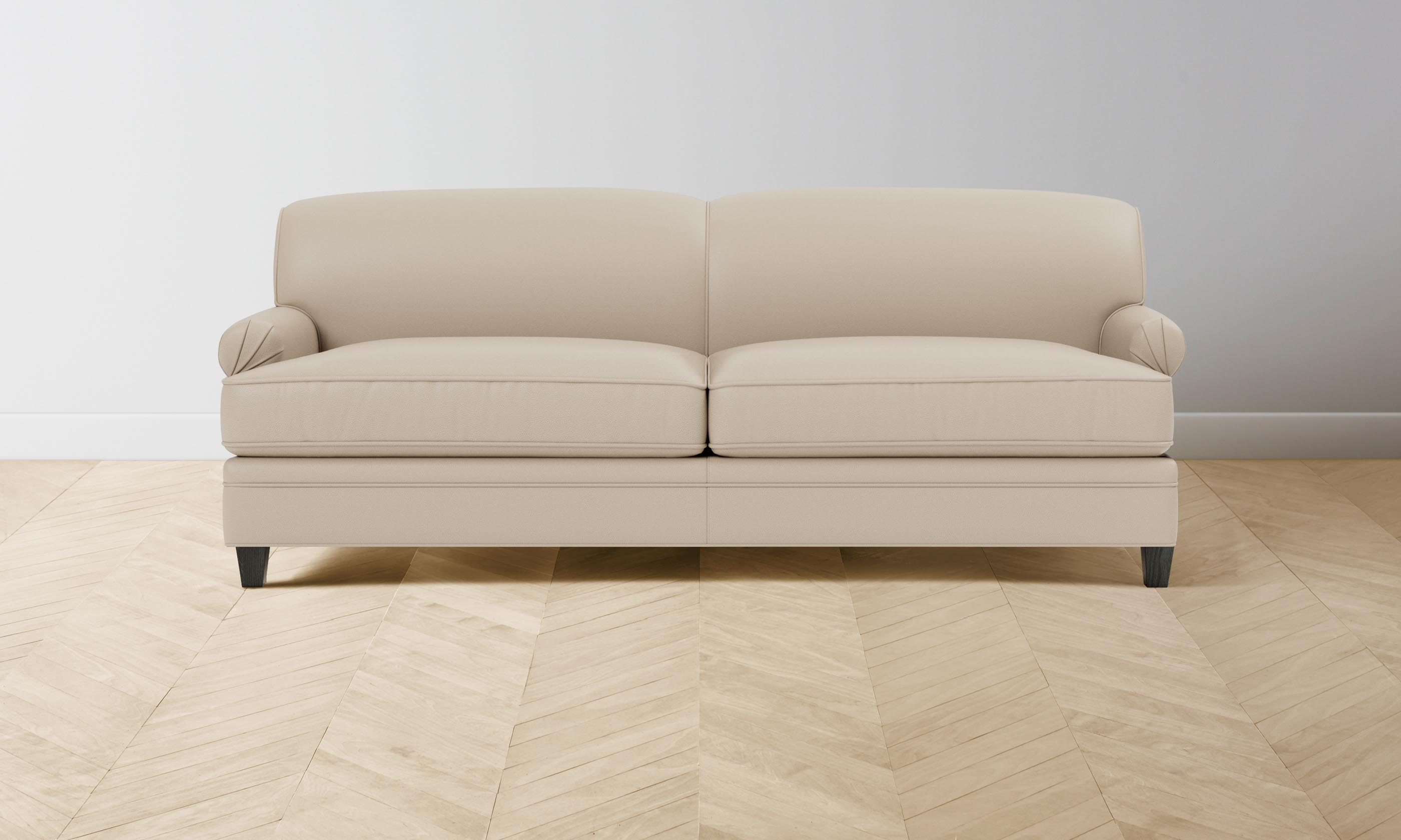 Carmine Pebbled Leather Sofa - Modern Stone-Colored Leather Couch for Living Room, Lounge & Office - Durable & Stylish Home Furniture