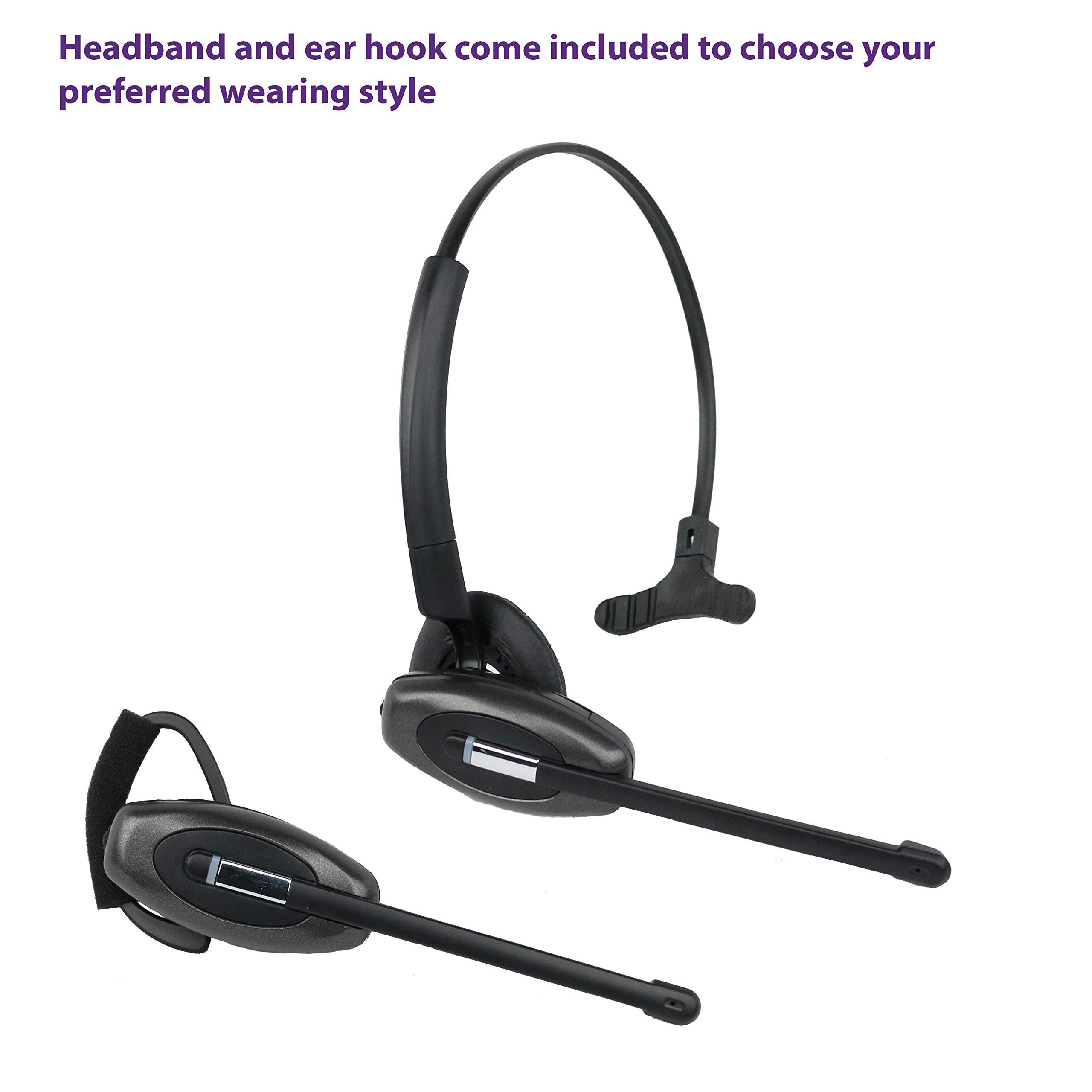 Premium D904 Convertible DECT Wireless Office Headset System - Unlimited Talk Time for Professionals - PC/Mac & Desk Phone Compatible - 3 Year Warranty (Renewed) - Ideal for Call Centers, Remote Work & Business Communications
