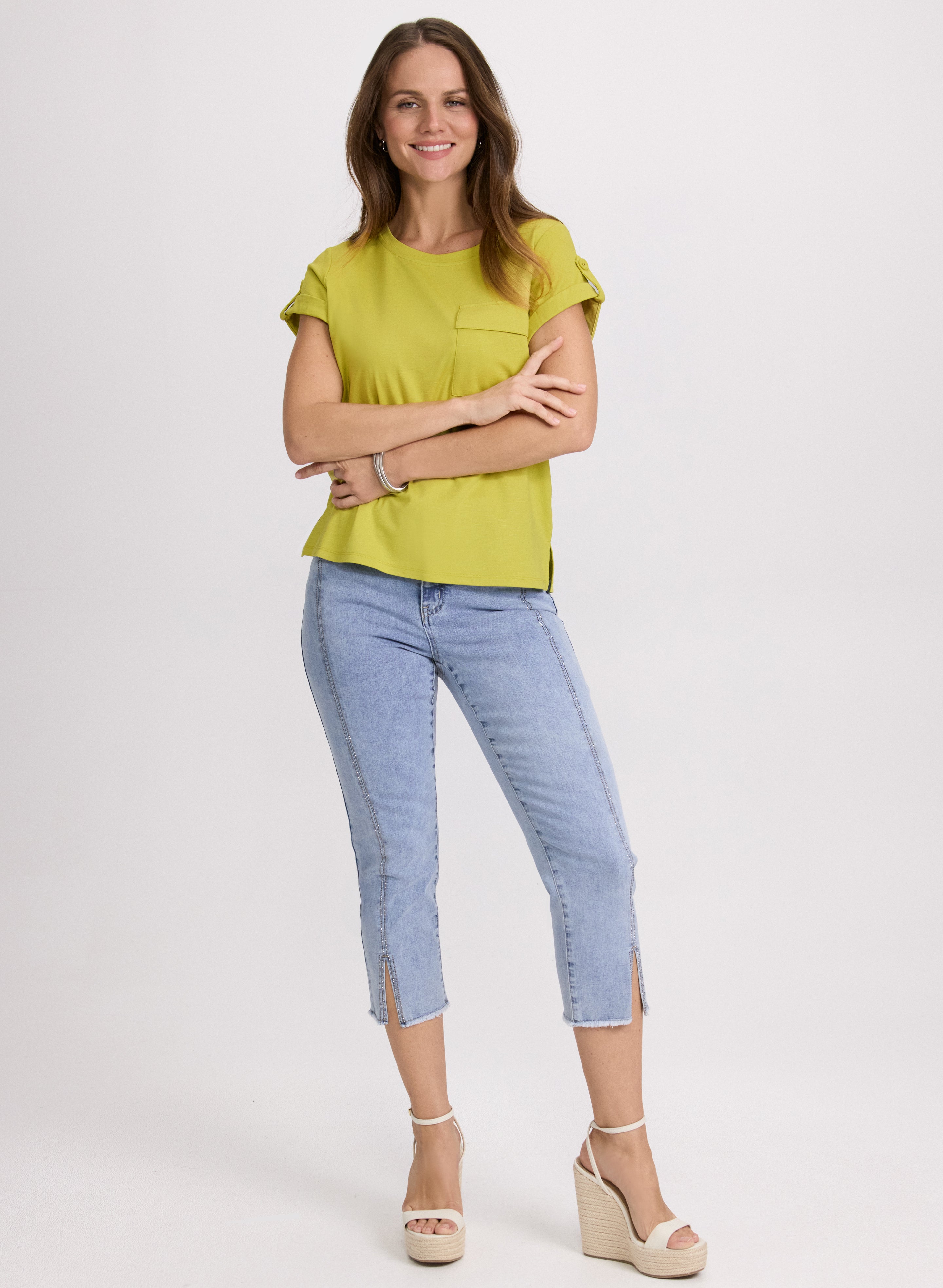 Cuffed Sleeve T-Shirt for Men & Women | Comfortable Casual Short Sleeve Tee | Perfect for Everyday Wear, Outings & Layering