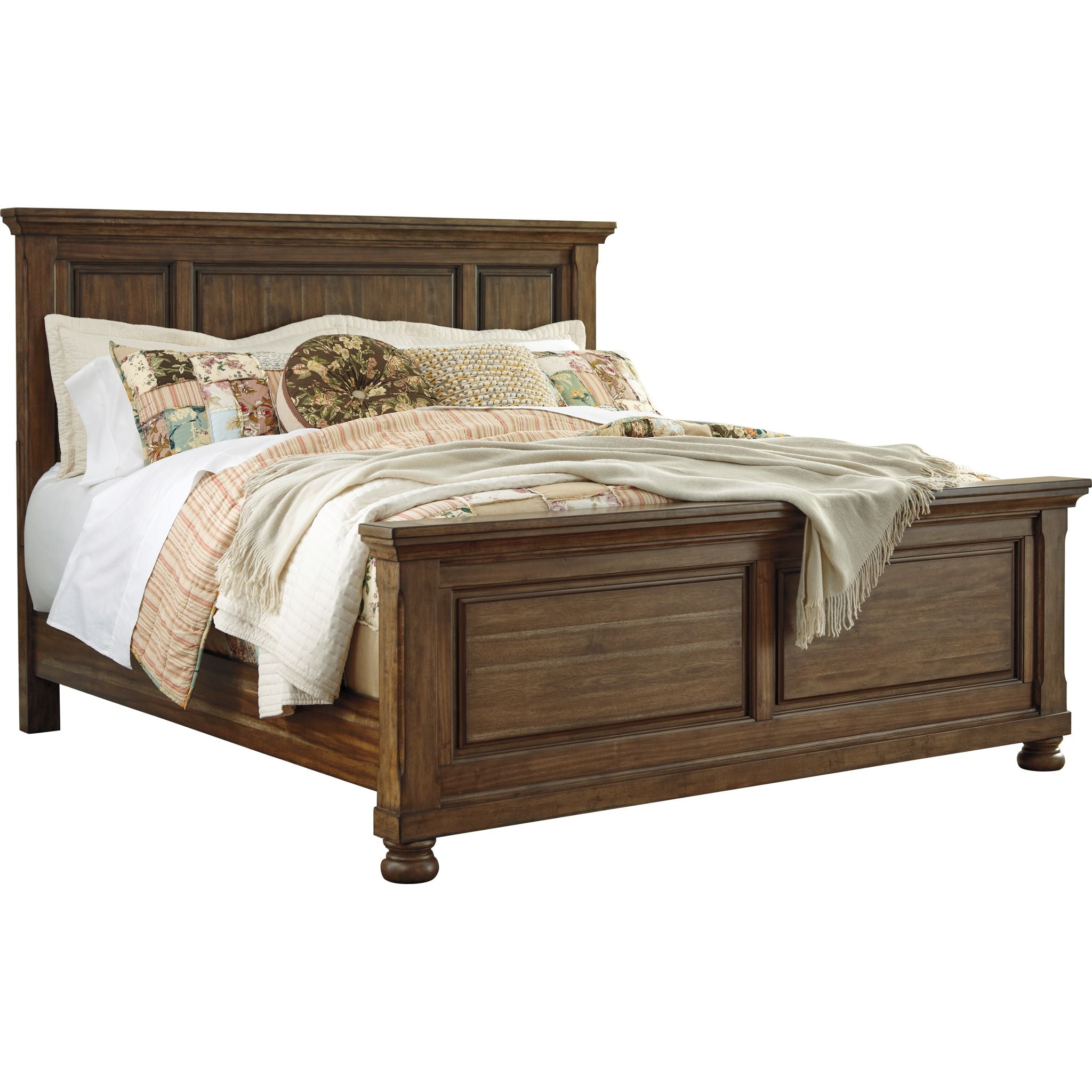 Baymore Queen Panel Bed Frame - Modern Wooden Platform Bed with Headboard & Footboard - Perfect for Bedroom, Guest Room, or Dormitory