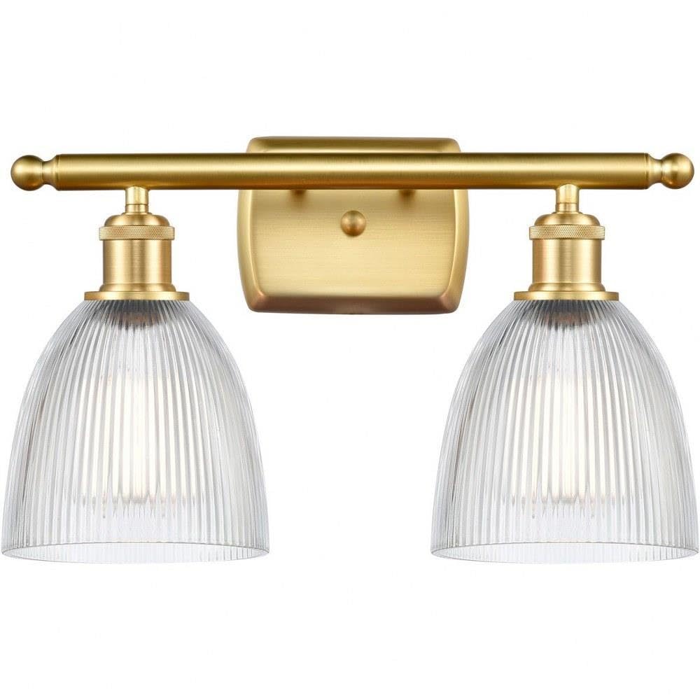 INNOVATIONS LIGHTING 516-2W-SG-G382 Castile 2-Light Bathroom Vanity Light Fixture - Modern Sconce for Bathroom Mirror Lighting, Perfect for Powder Room & Dressing Area