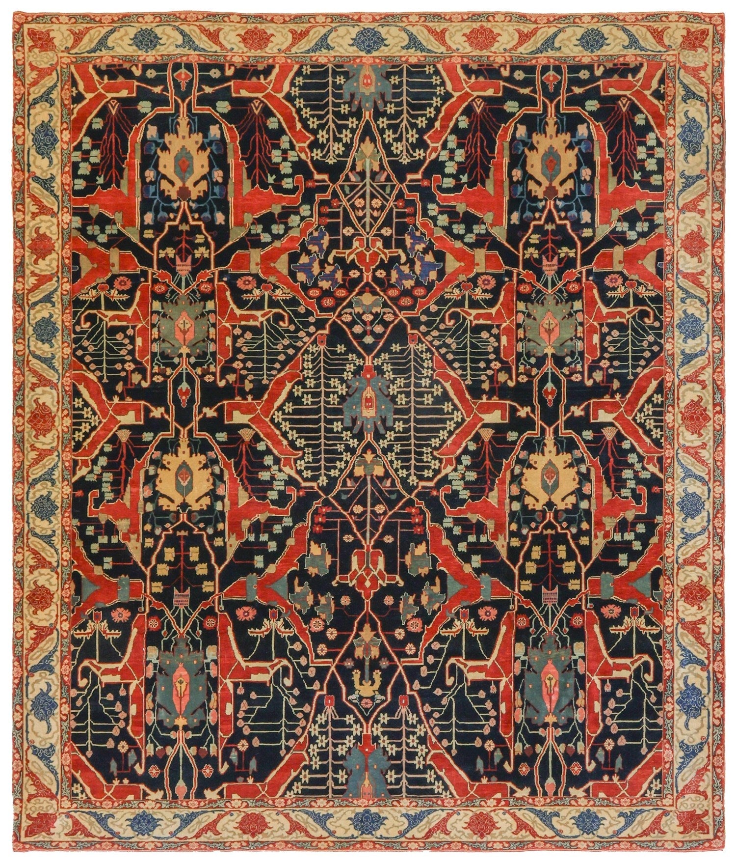 Handwoven Arabesque Tribal Area Rug J75422 – Bohemian Style Home Decor for Living Room, Bedroom & Office