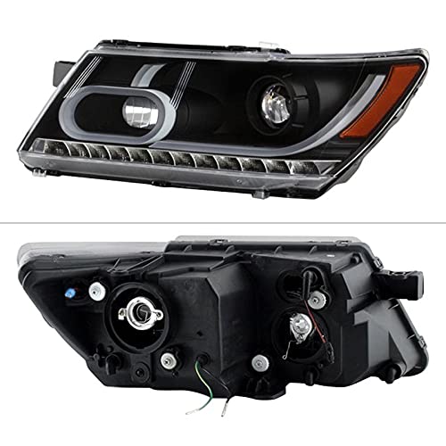 Xtune LED Light Bar DRL Projector Headlights - Black (PRO-JH-DJ09-LBBRL-BK) by Akkon | High-Performance Daytime Running Lights for Trucks, Jeeps & Off-Road Vehicles | Durable Weatherproof Design for Adventure & Night Driving