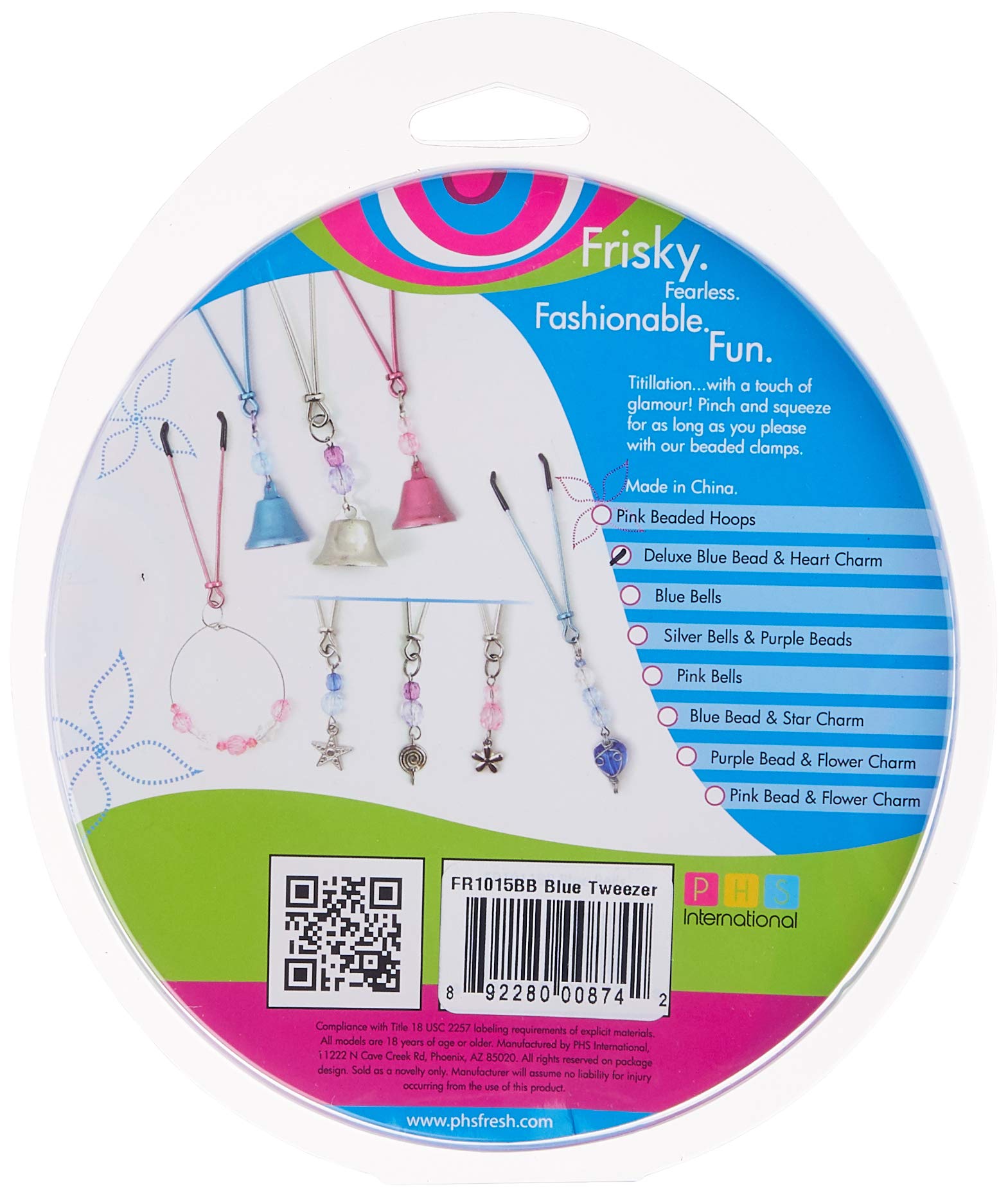 Sensual Blue Nipple Clamps with Beaded Tweezer & Heart Charm - Adjustable BDSM Toy for Couples, Sensual Play & Adult Fantasy - Perfect for Spicing Up Intimate Moments, Role Play & Kinky Gifts - Great for Bedroom Fun, Bachelorette Parties & Romantic Getaways - Ideal for Couples Bonding, Sensual Exploration & Enhancing Your Love Life