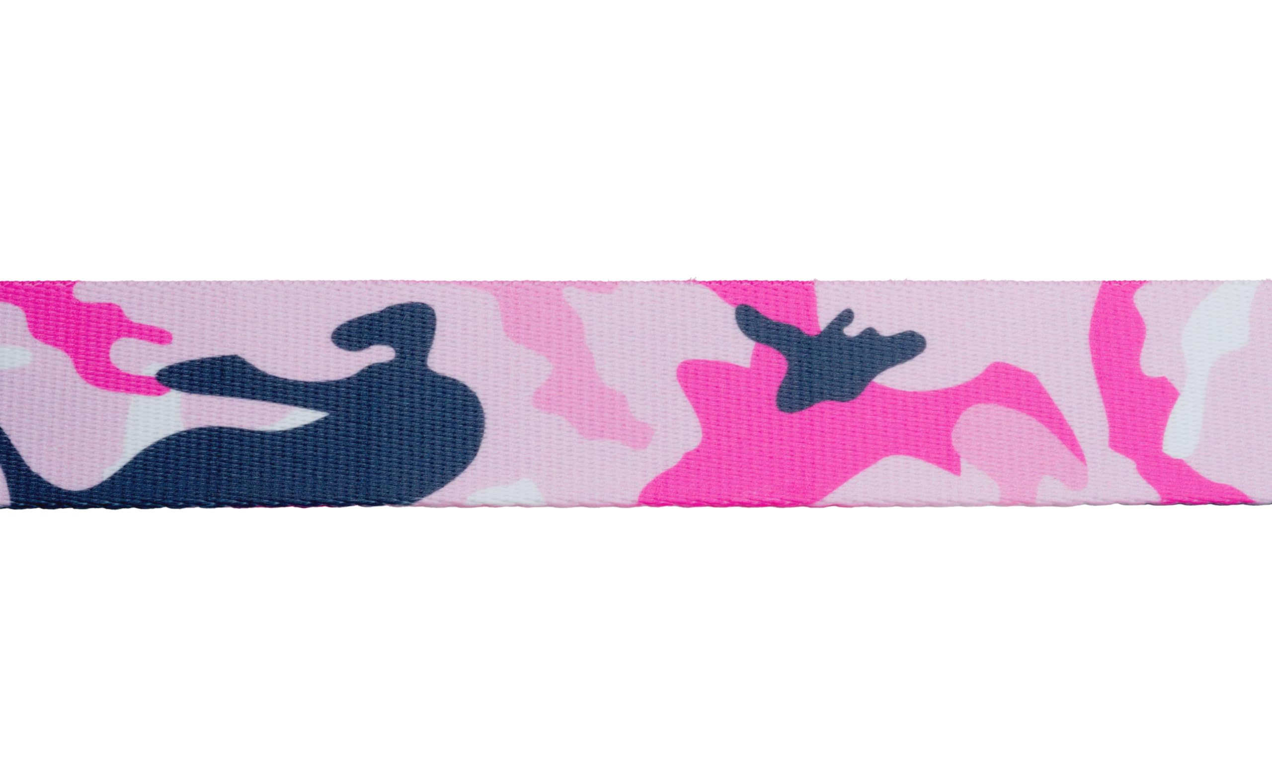 Country Brook Design - Pink and Grey Camo Polyester Webbing for DIY Crafts, Dog Collars, and Outdoor Gear Accessories